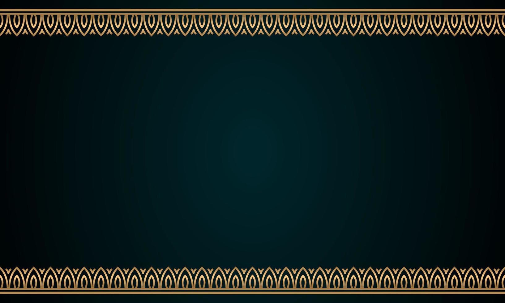 Decorative frame Elegant for design in Islamic style, place for text. golden border and green background. vector