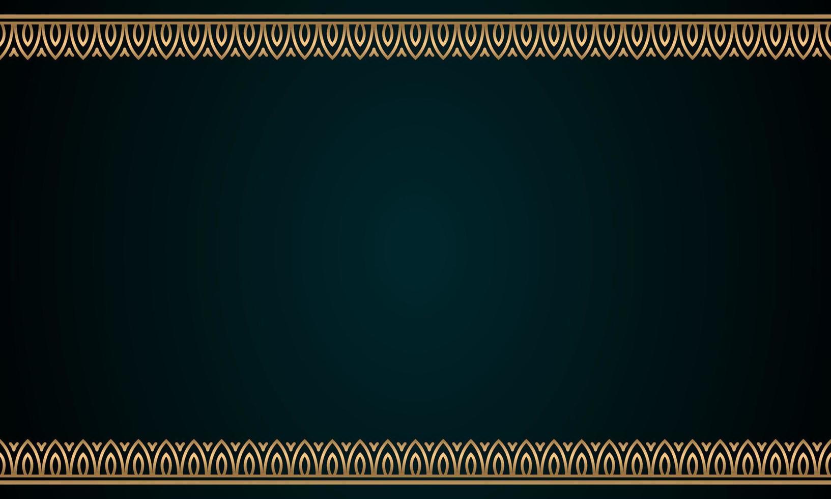 Decorative frame Elegant for design in Islamic style, place for text. golden border and green background. vector