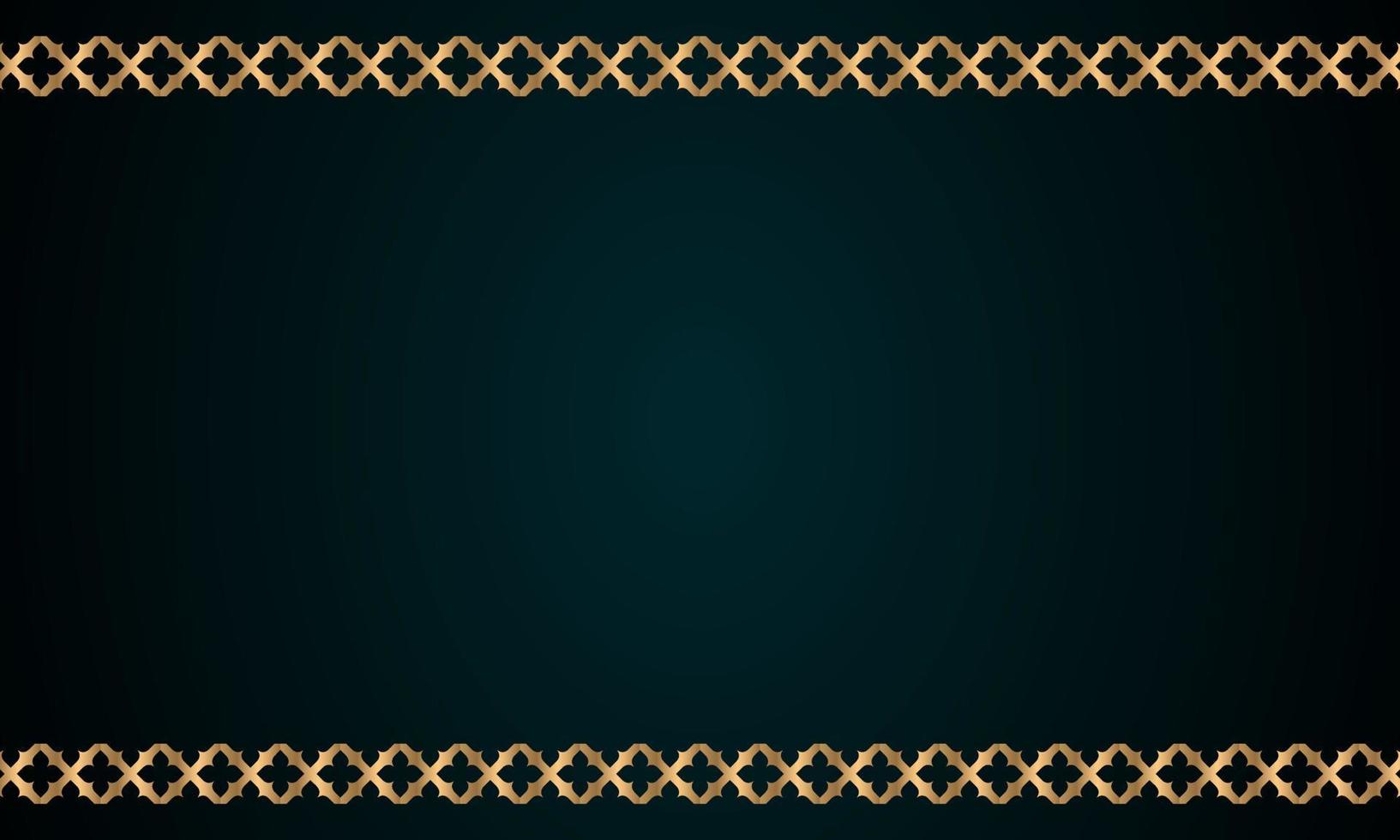 Decorative frame Elegant for design in Islamic style, place for text. golden border and green background. vector