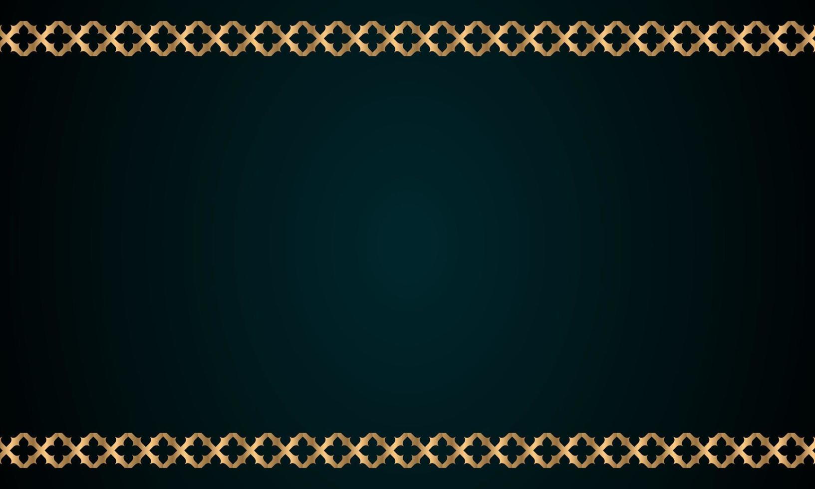 Decorative frame Elegant for design in Islamic style, place for text. golden border and green background. vector