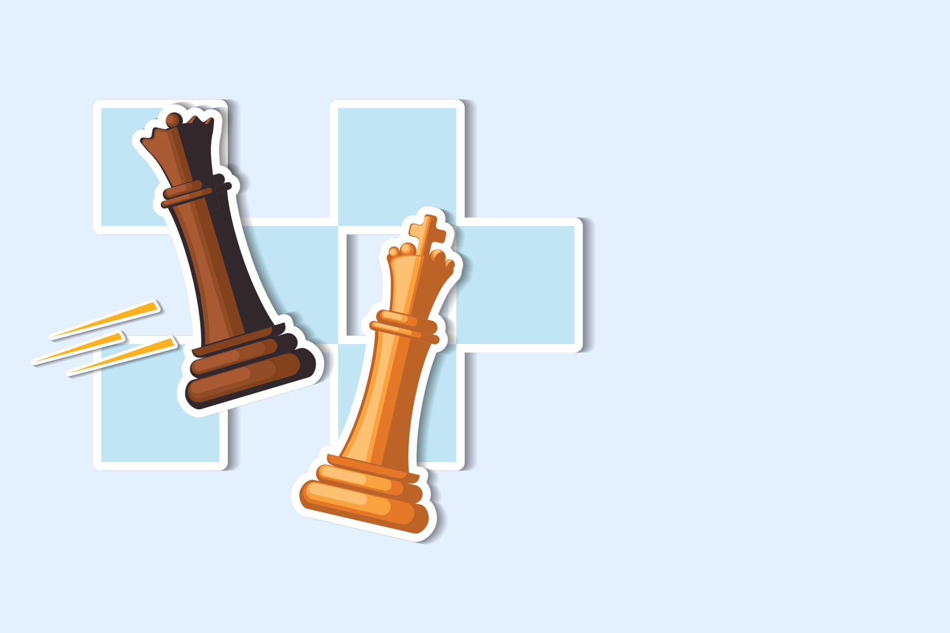 queen take a checkmate on chess board game. concept of business