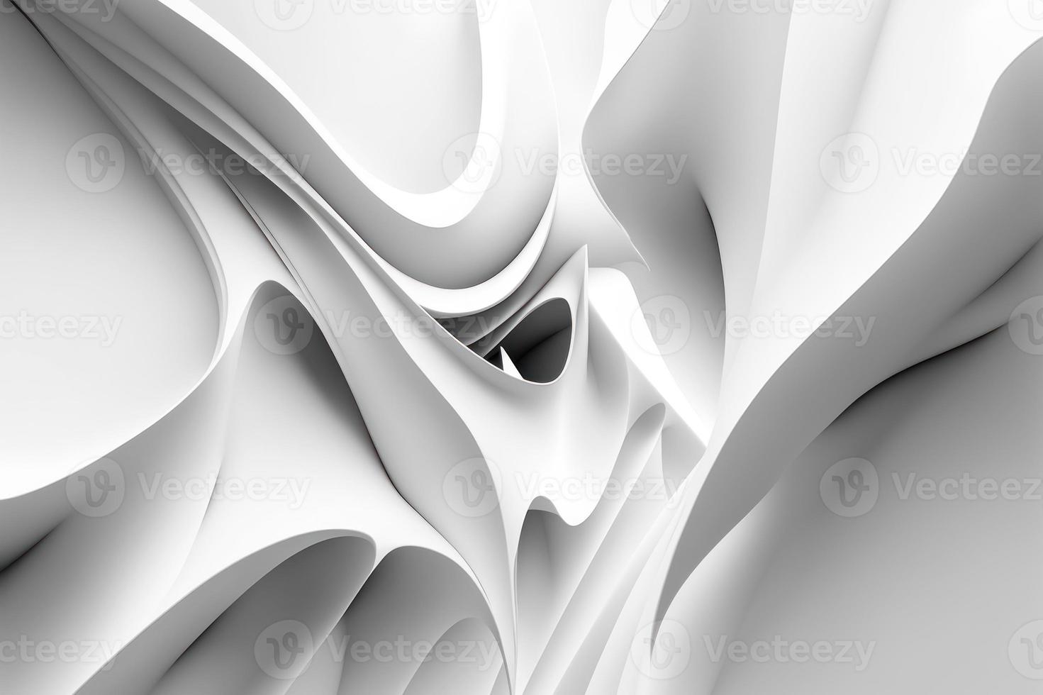 Abstract White tone wave and fluid effect background. photo
