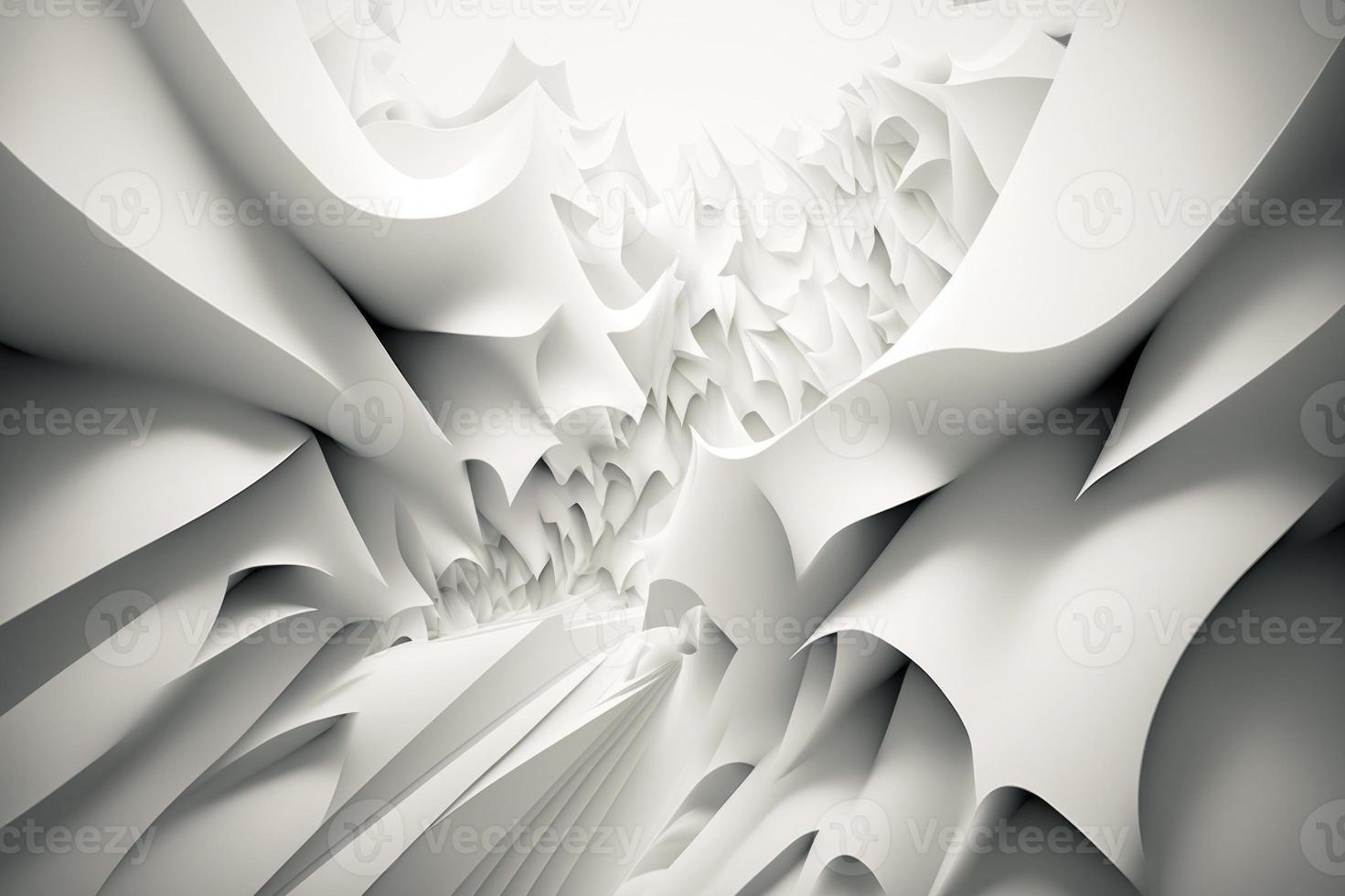 Abstract White tone wave and fluid effect background. photo