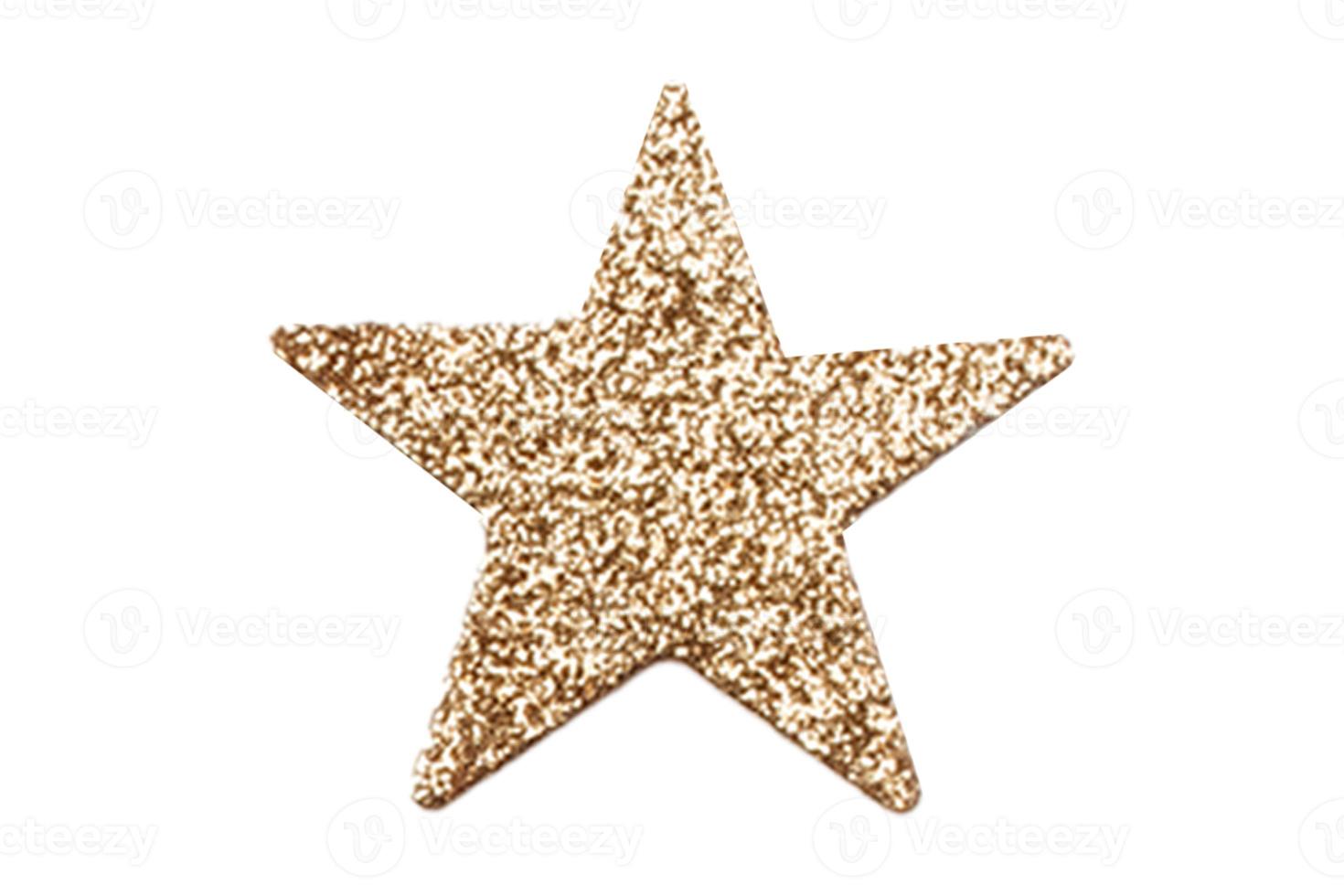 4941 Golden christmas star decoration isolated on a transparent background photo