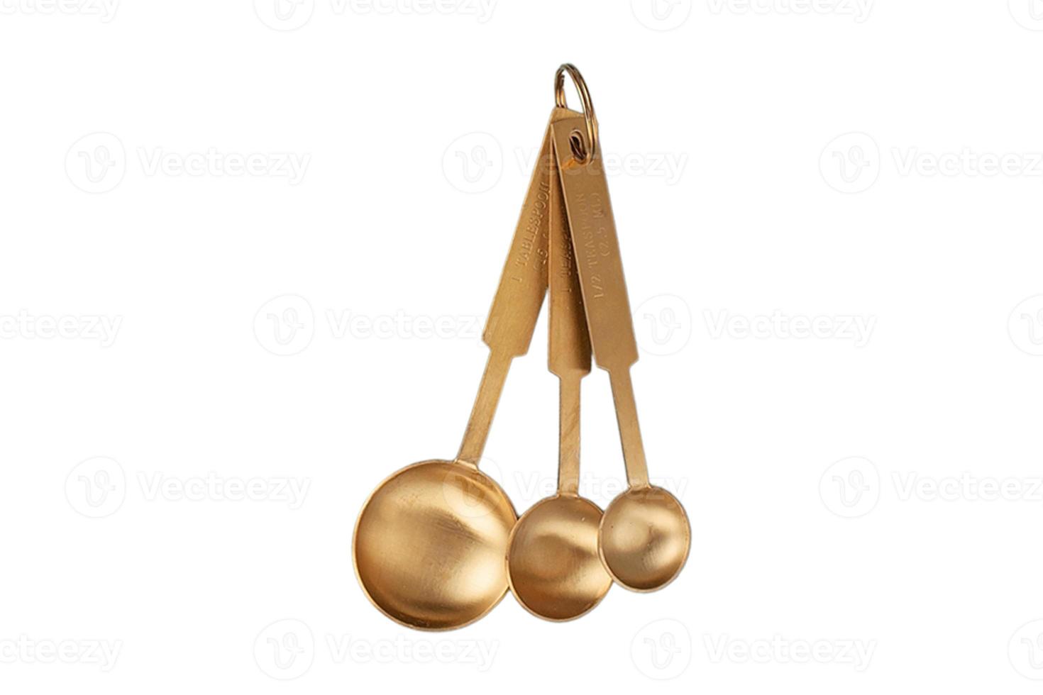 4942 Golden spoones isolated on a transparent background photo