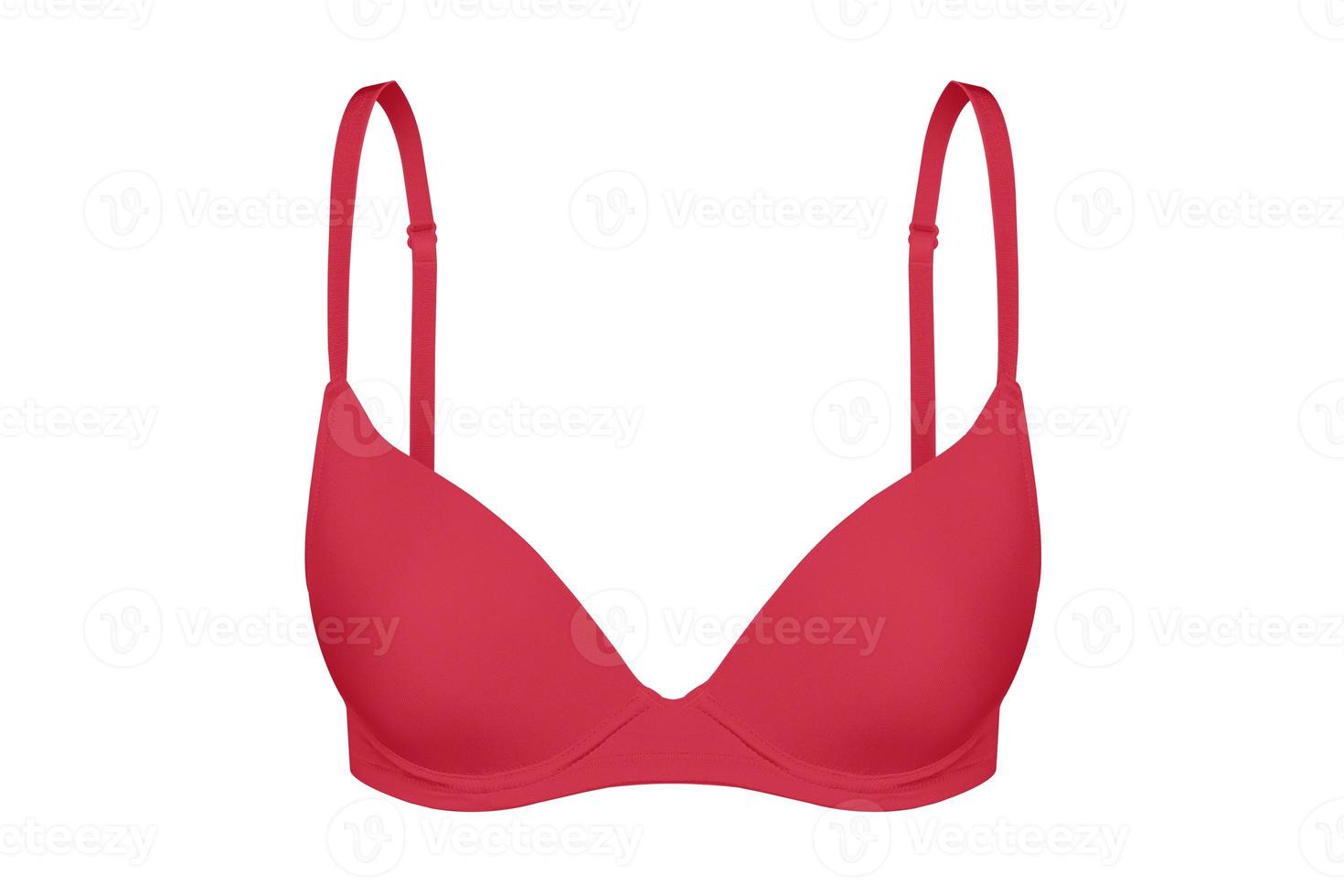 Bra Or Pink Colour Bra On White Background Stock Photo, Picture