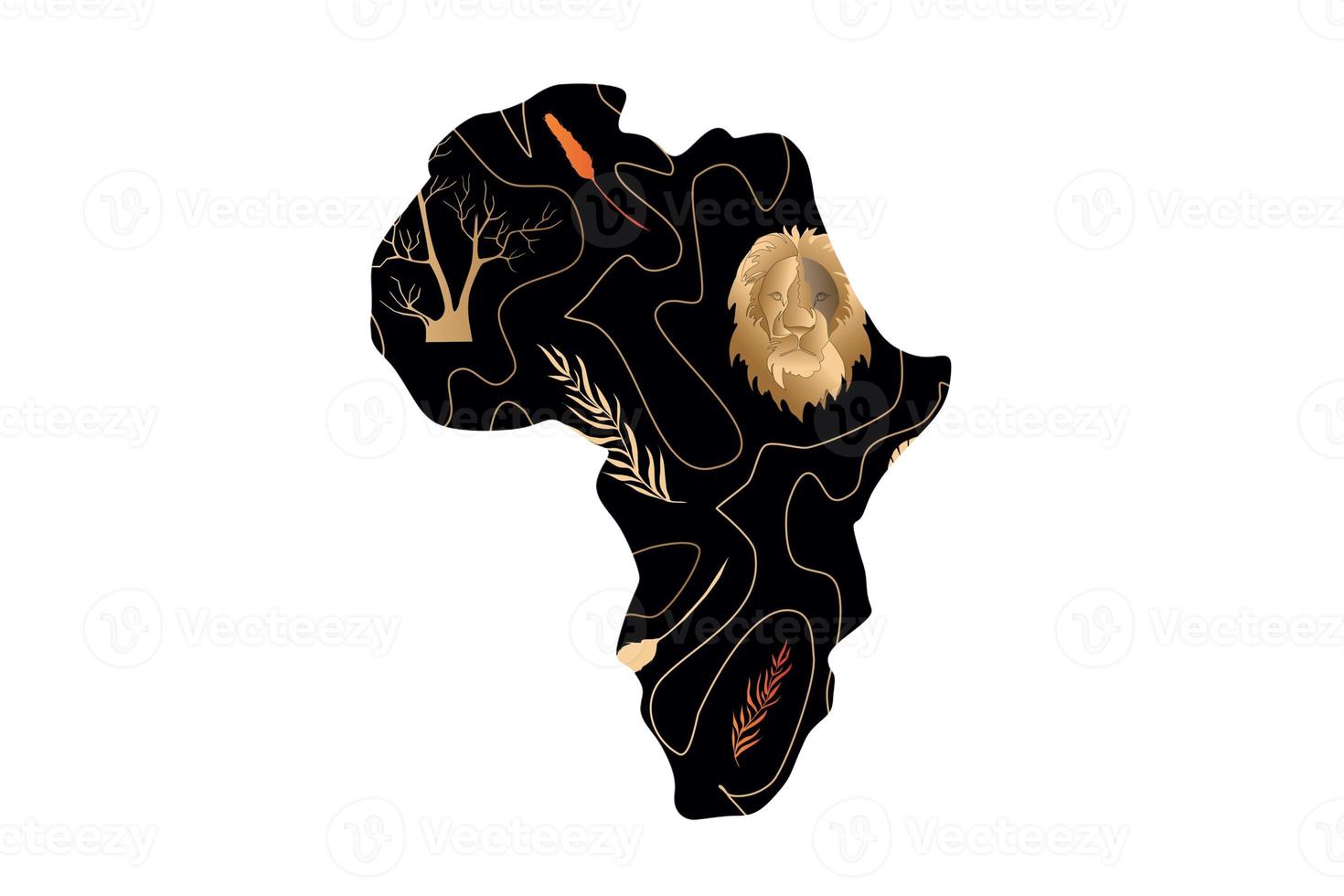 7517 Black African map isolated on a transparent background photo