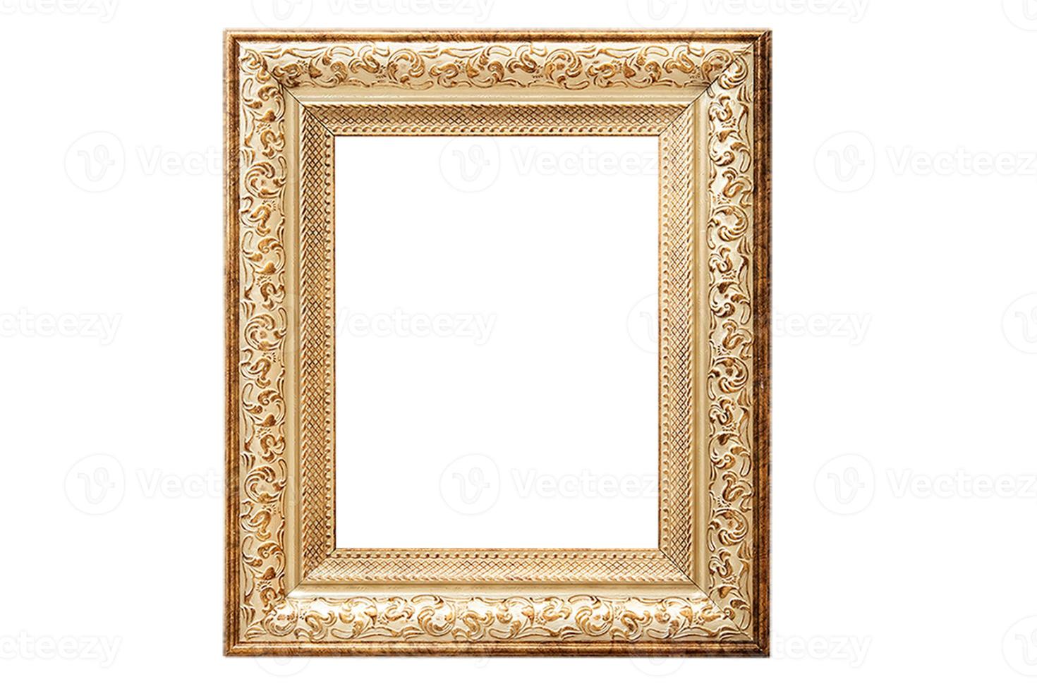 5638 Gold frame mockup isolated on a transparent background photo