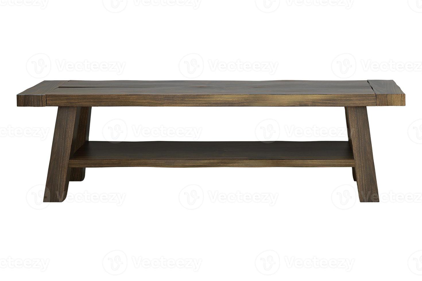 5708 Brown wooden bench isolated on a transparent background photo