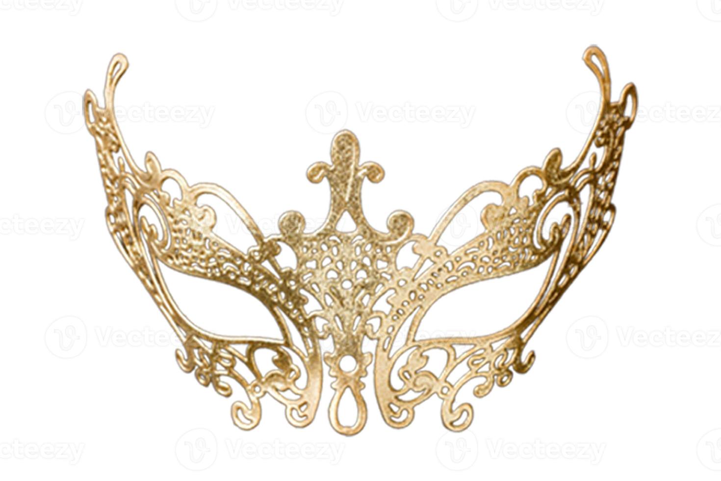 4946 Golden party mask isolated on a transparent background photo