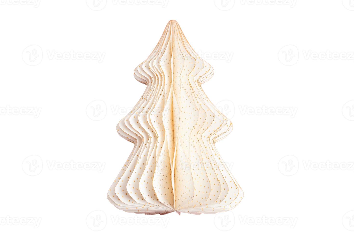 6469 Beige paper christmas tree isolated on a transparent background photo