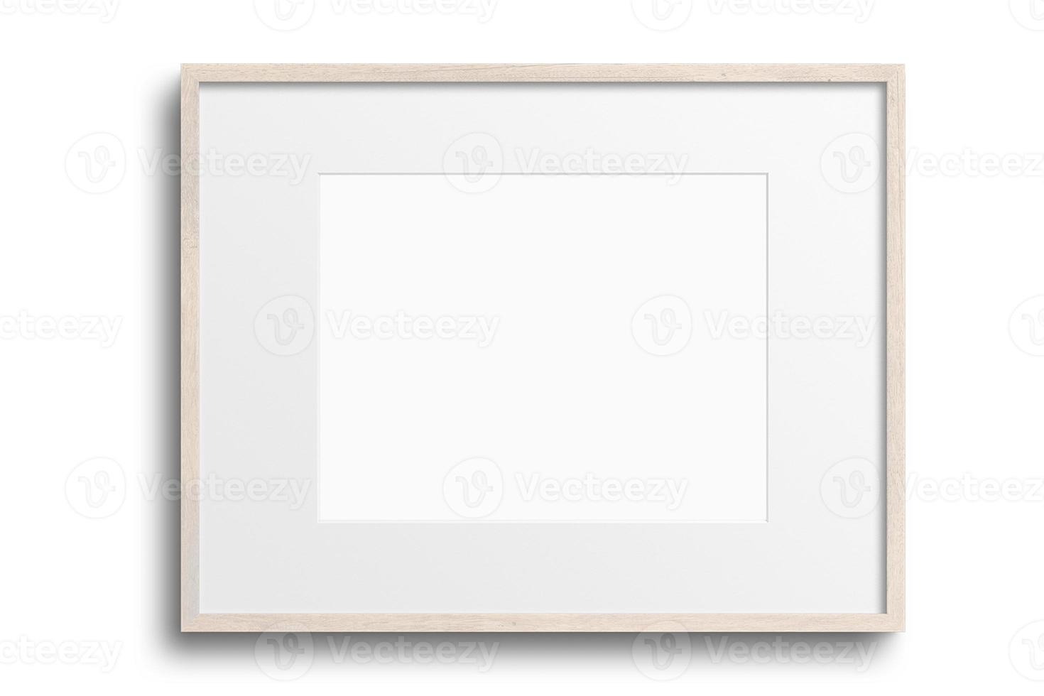 112 Beige lanscape picture frame mockup isolated on a transparent background photo