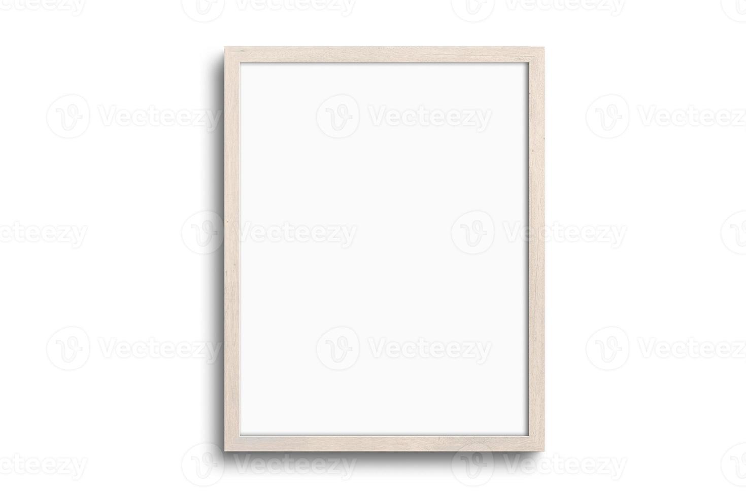 129 Beige portrait picture frame mockup isolated on a transparent background photo