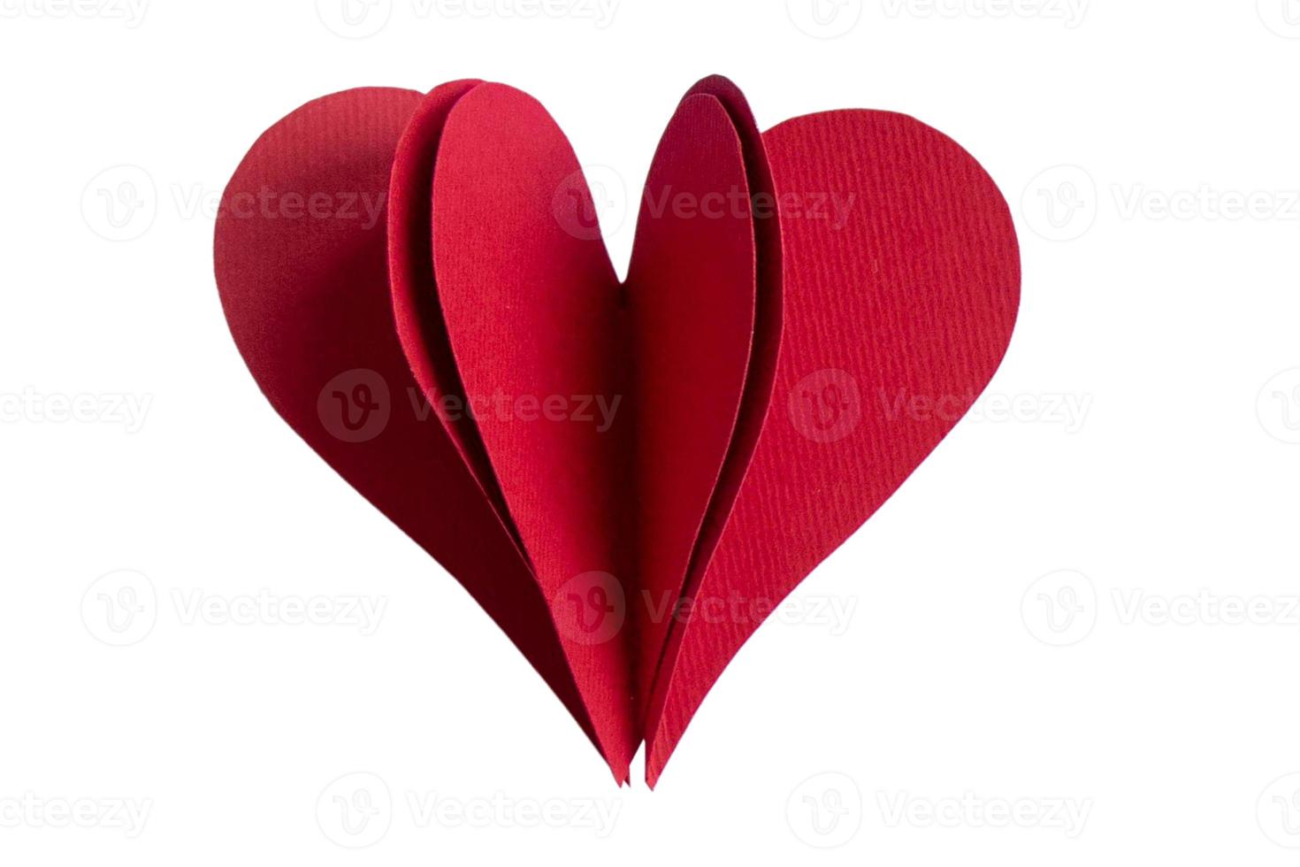 1534 Red paper heart isolated on a transparent background photo