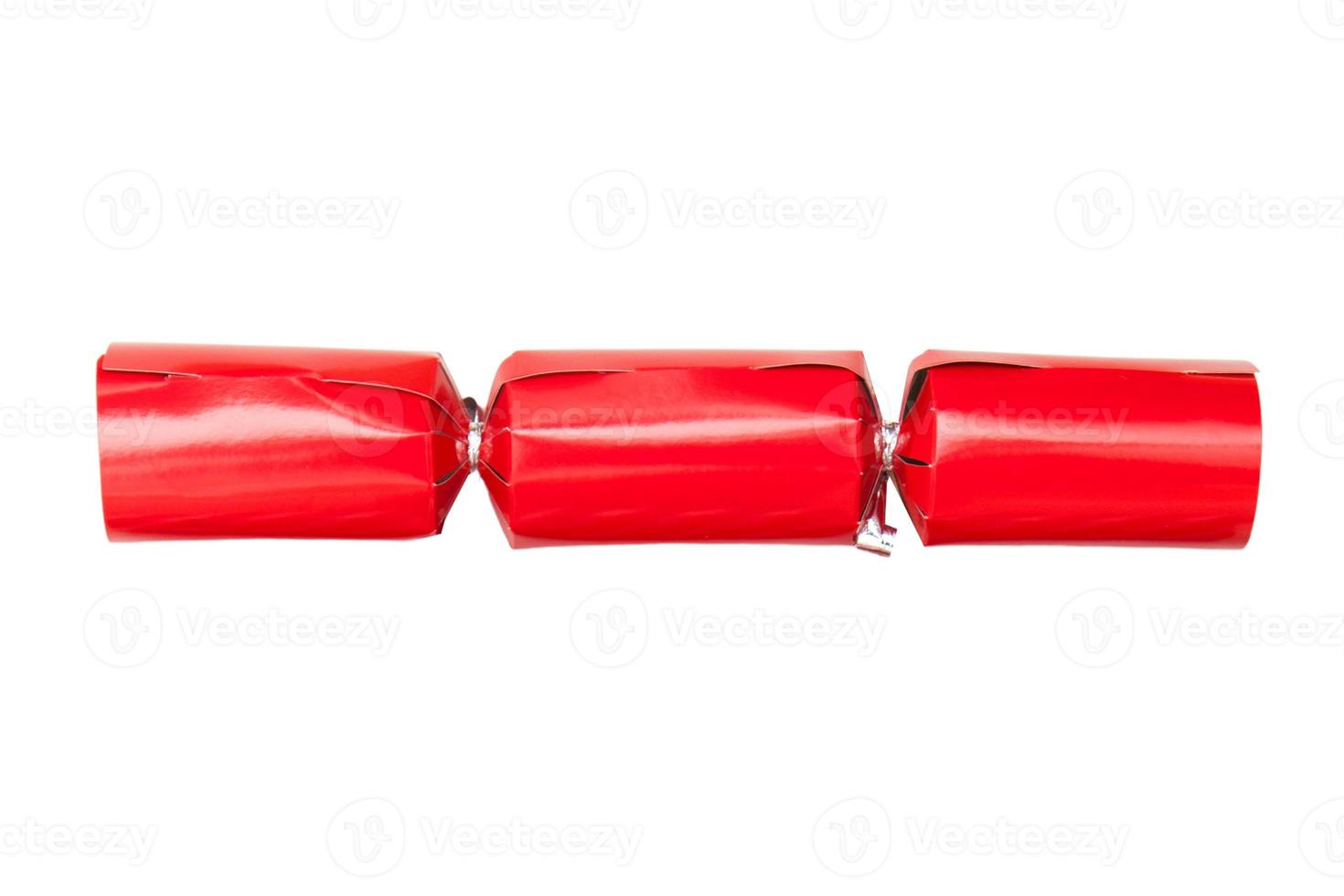 6722 Red christmas cracker isolated on a transparent background photo