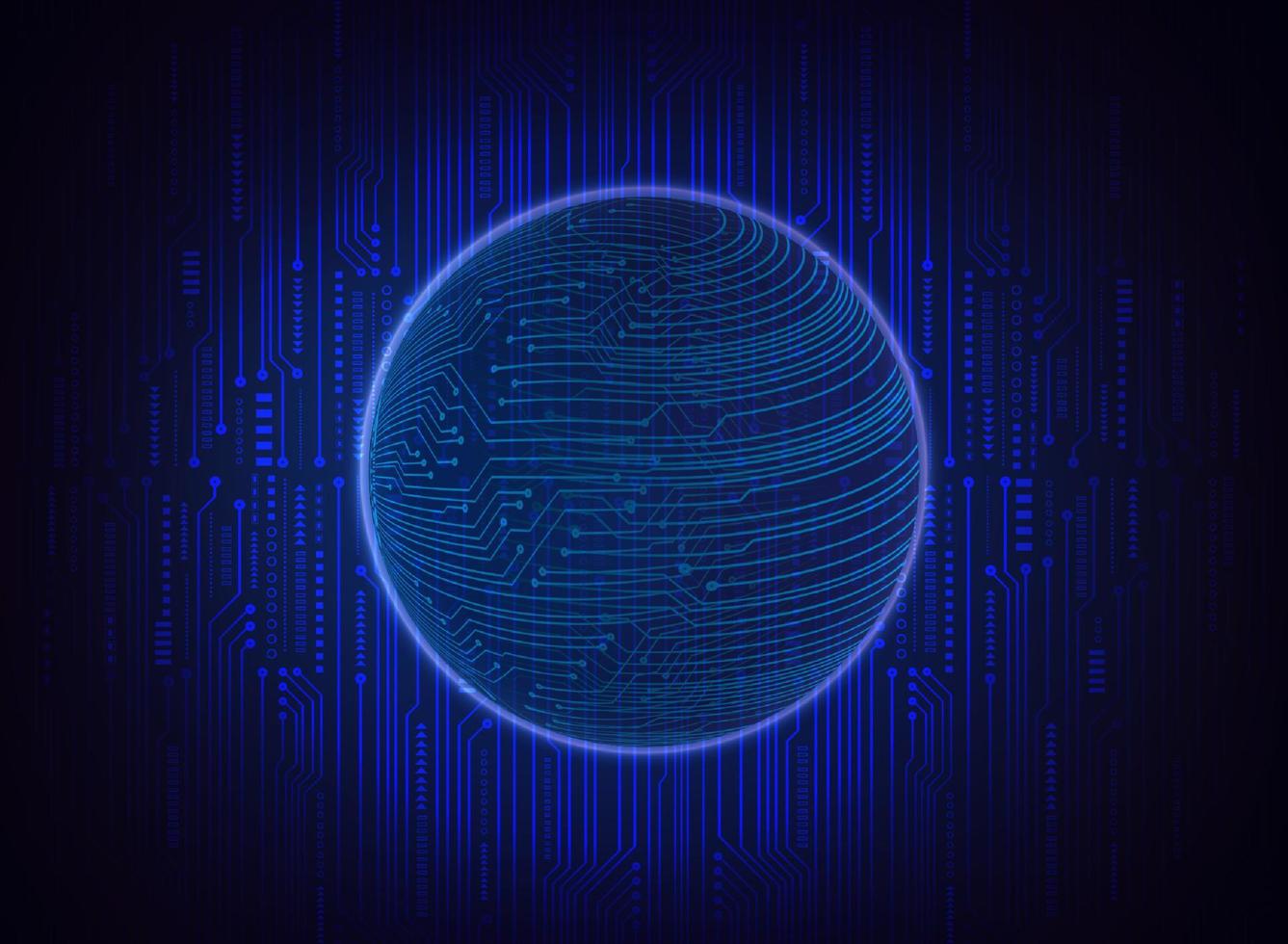 Modern Holographic Globe on Technology Background vector