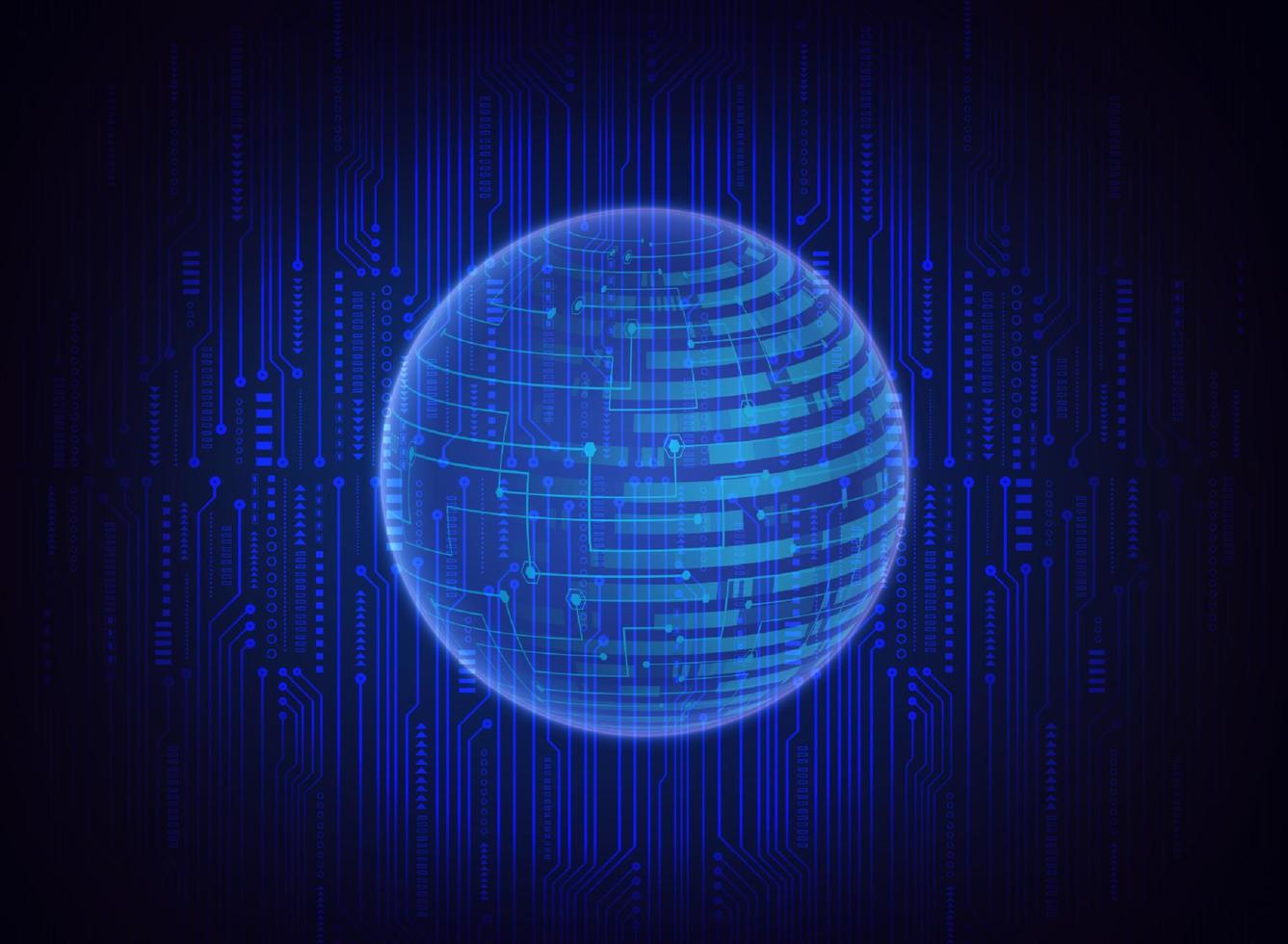 globo holográfico moderno sobre fondo de tecnología vector