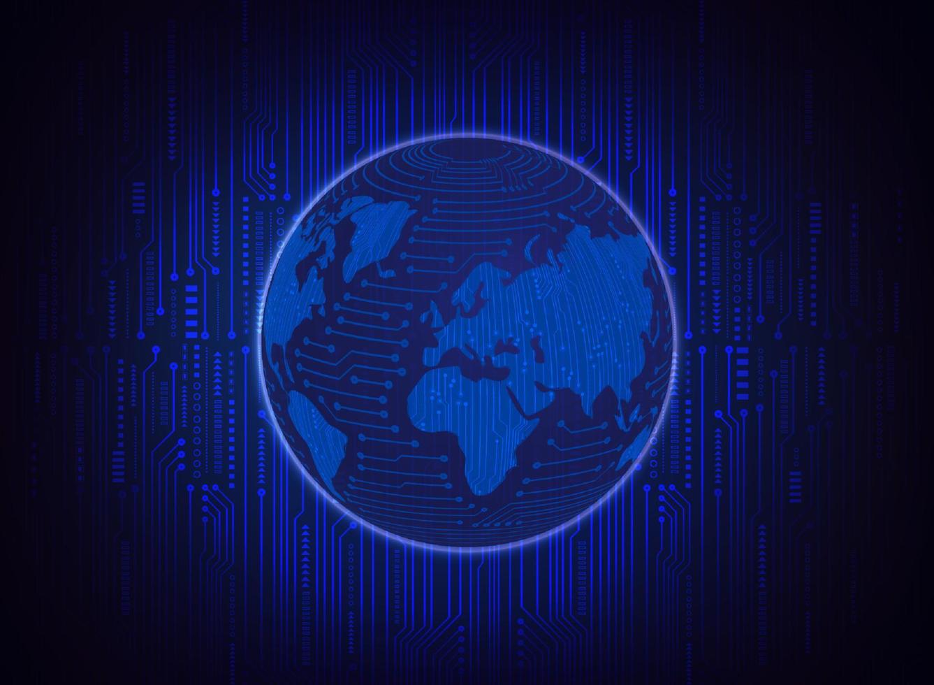 Modern Holographic Globe on Technology Background vector