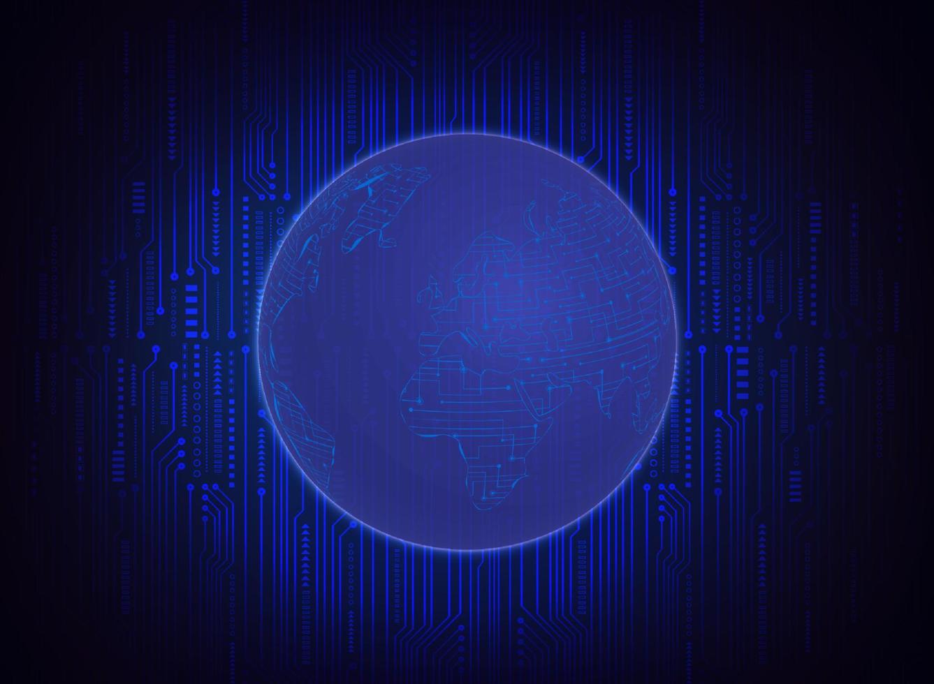 Modern Holographic Globe on Technology Background vector