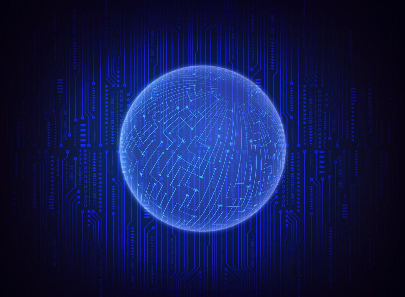 Modern Holographic Globe on Technology Background vector