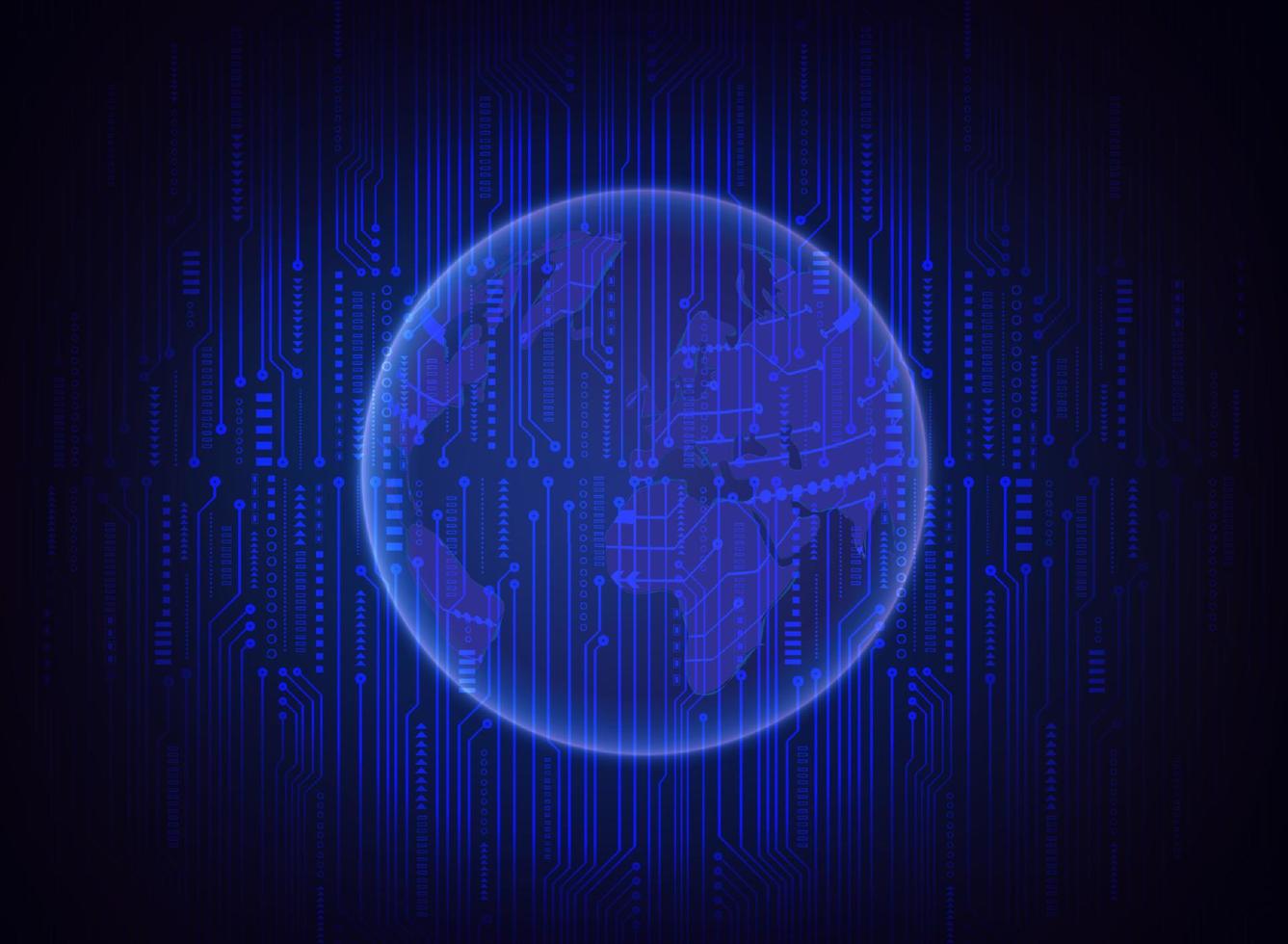Modern Holographic Globe on Technology Background vector
