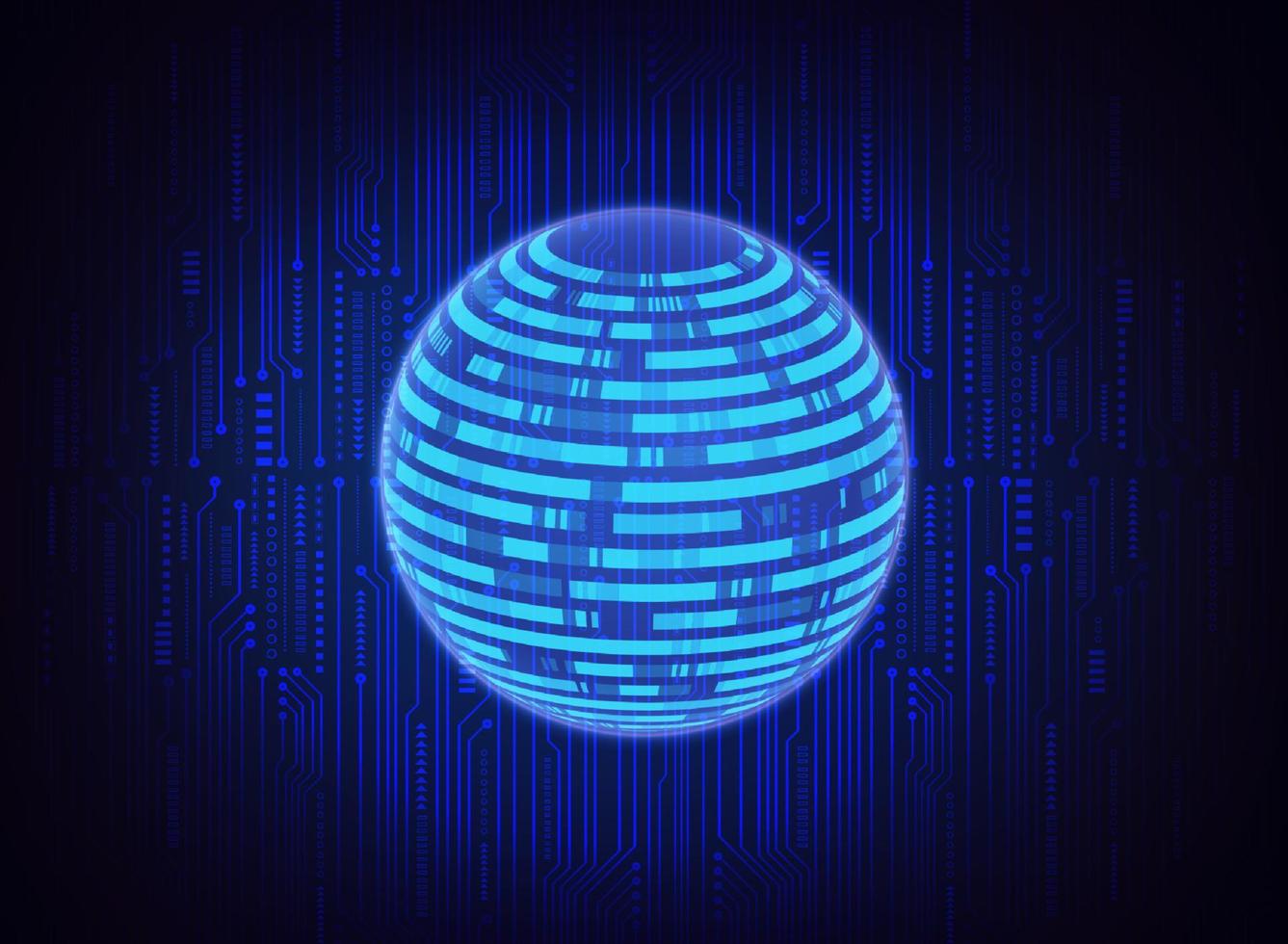 globo holográfico moderno sobre fondo de tecnología vector