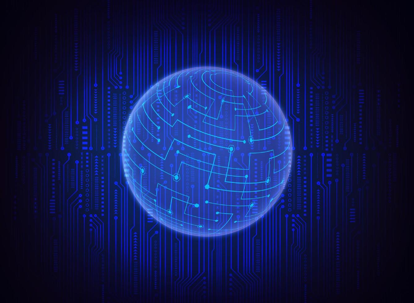 Modern Holographic Globe on Technology Background vector