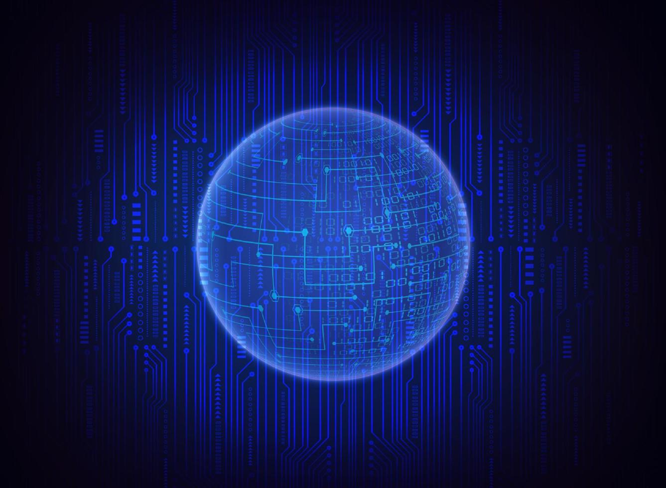 Modern Holographic Globe on Technology Background vector