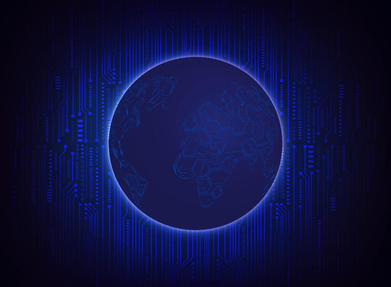 Modern Holographic Globe on Technology Background vector