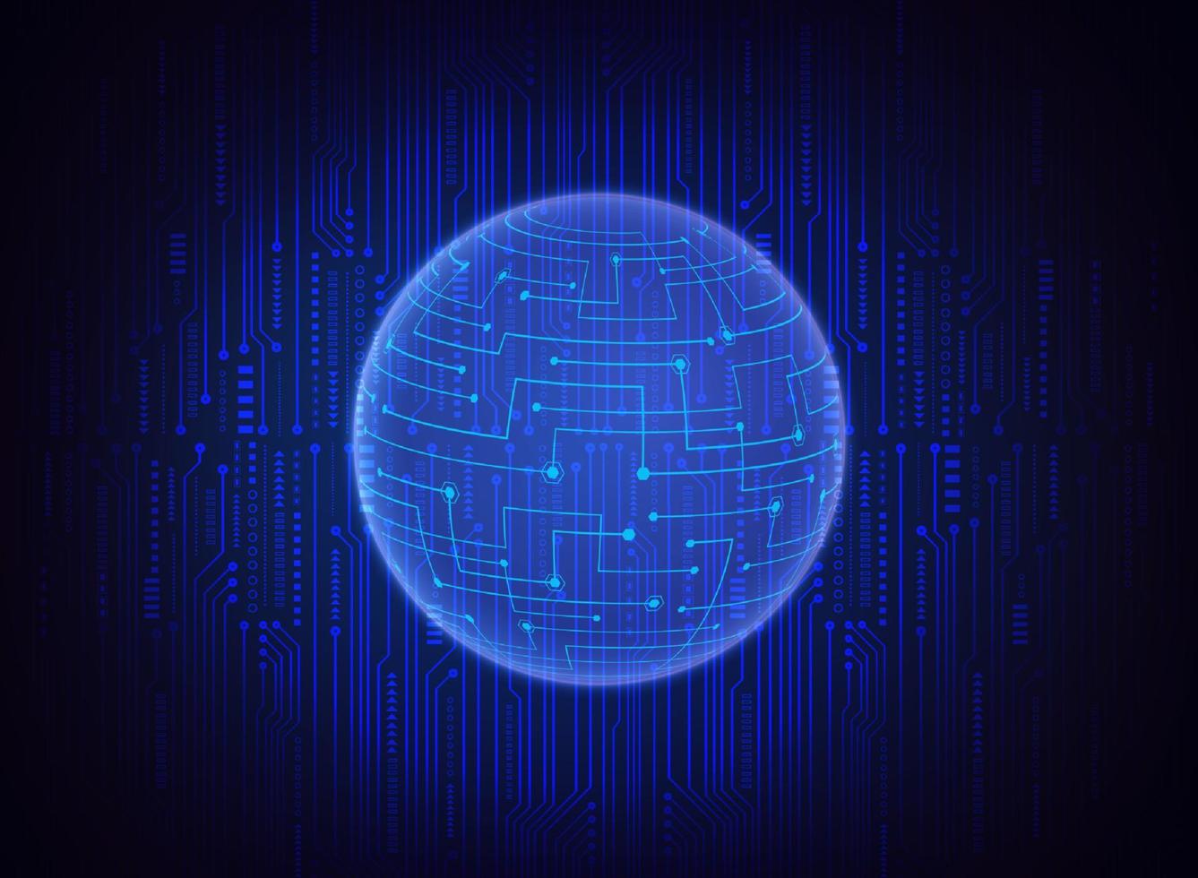 Modern Holographic Globe on Technology Background vector