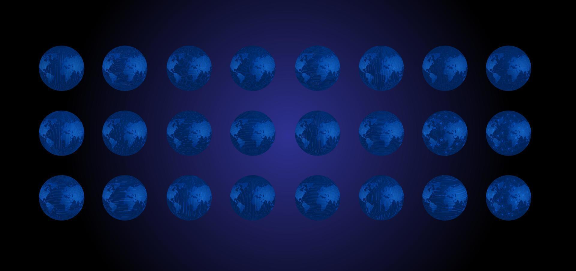 Modern Holographic Globe Set vector