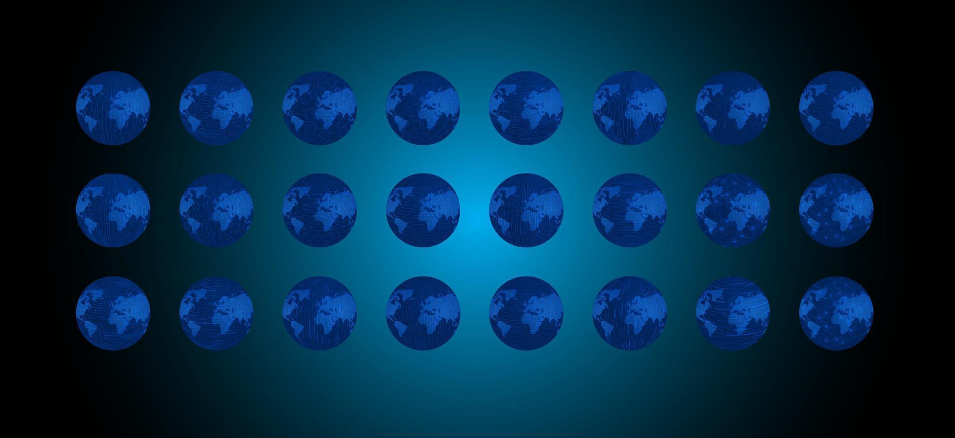 Modern Holographic Globe Set vector
