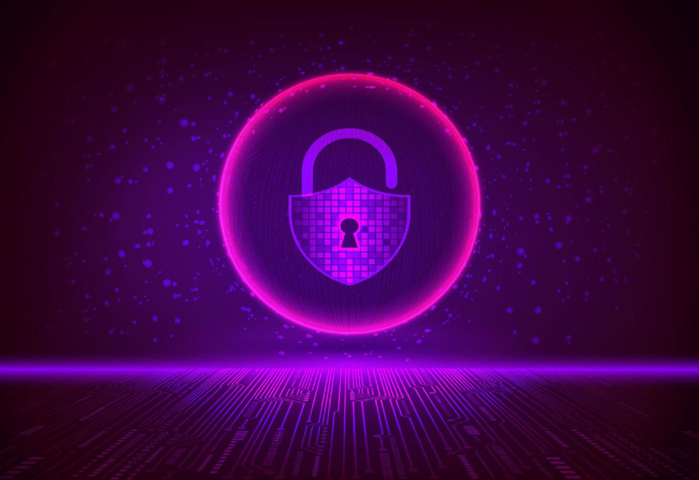 Modern Cybersecurity Technology Background with padlock vector