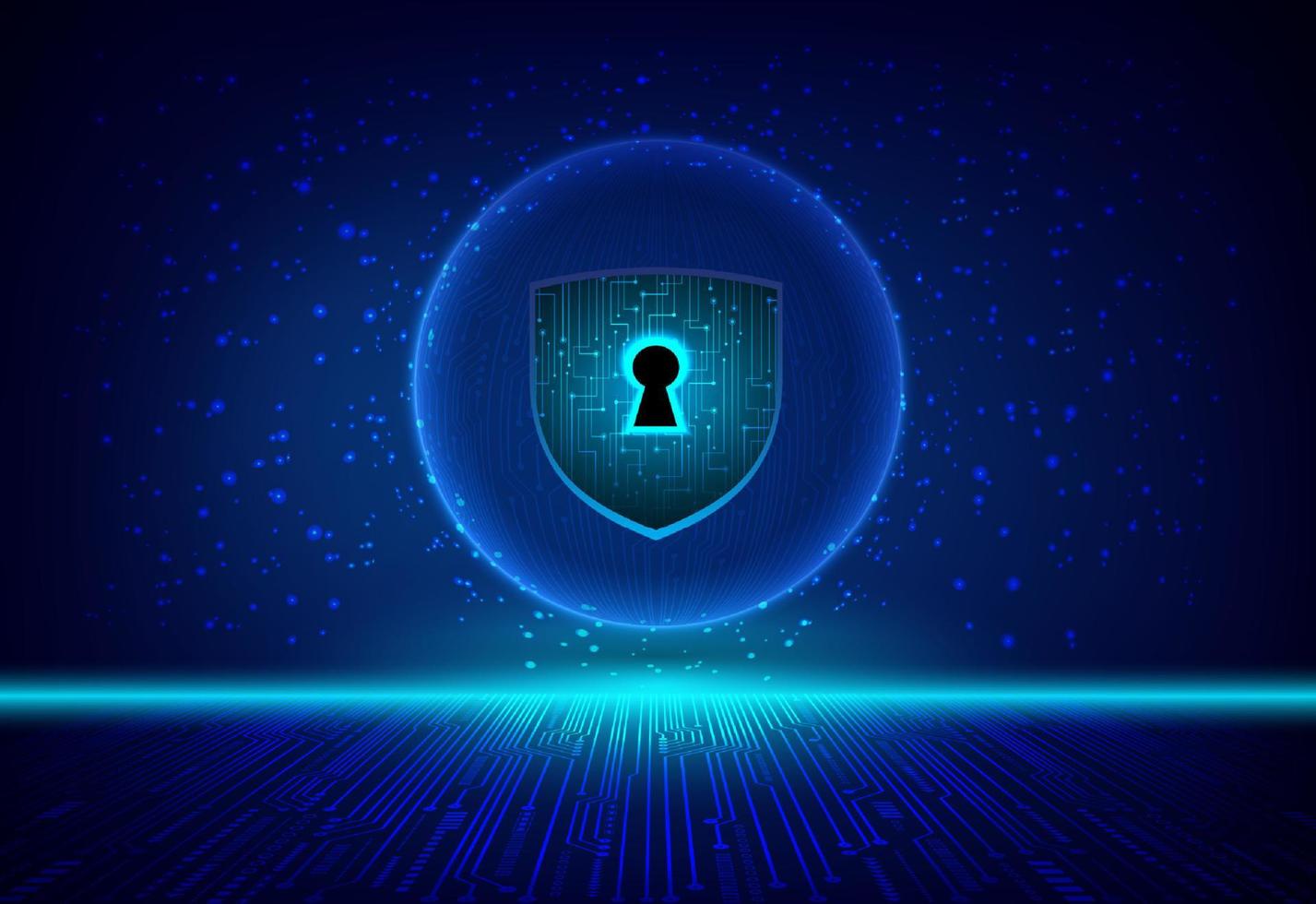 Modern Cybersecurity Technology Background with padlock vector