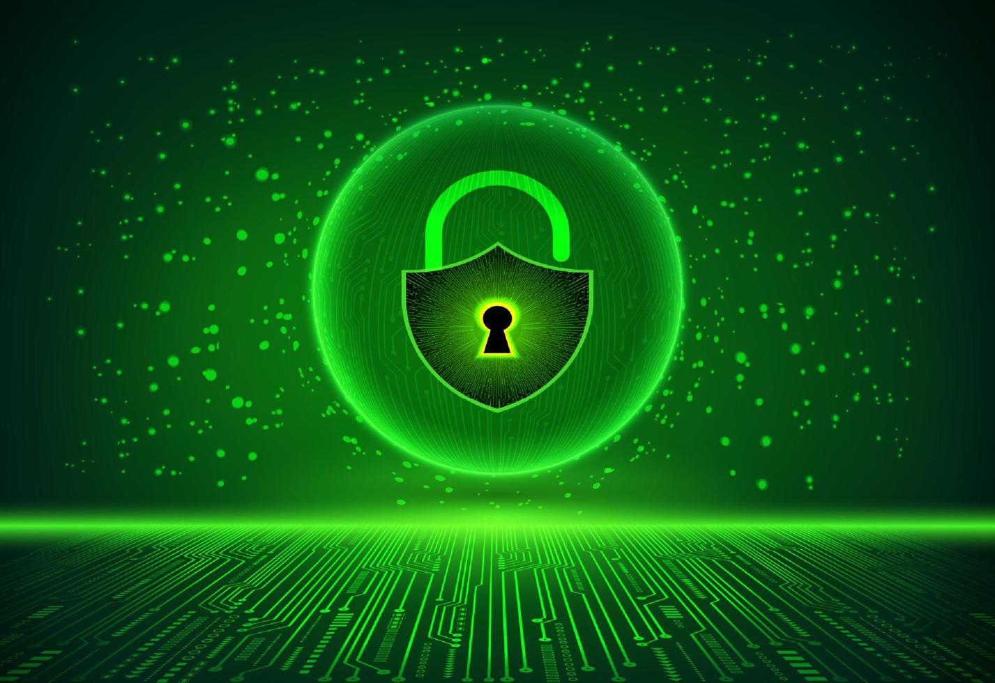 Modern Cybersecurity Technology Background with padlock vector