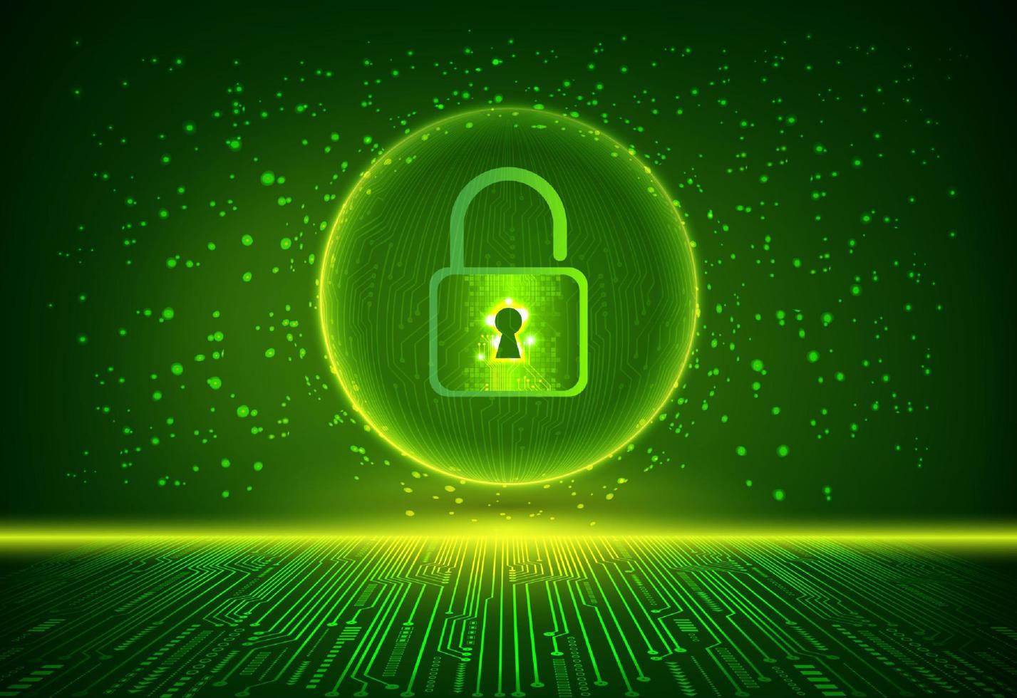 Modern Cybersecurity Technology Background with padlock vector