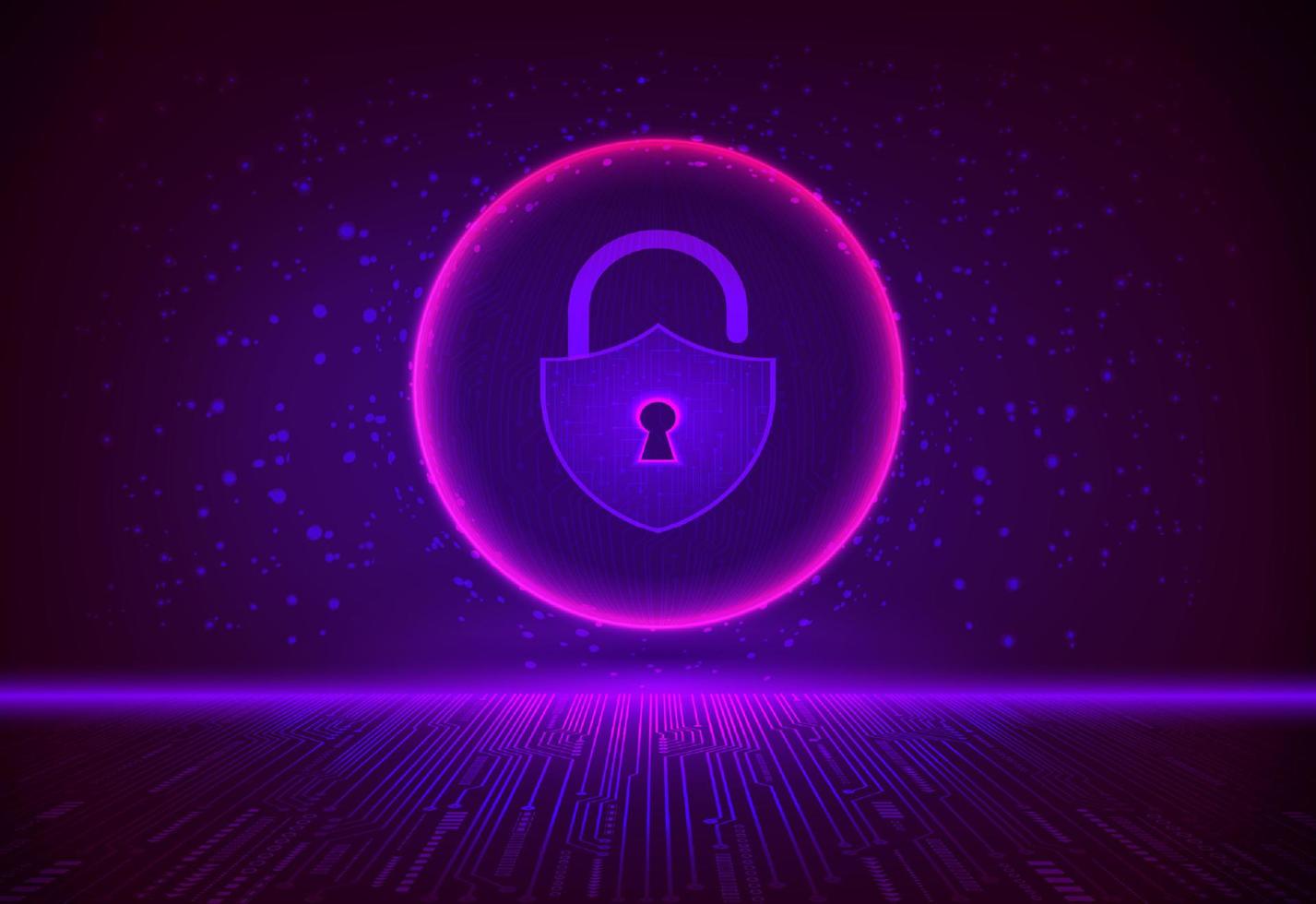 Modern Cybersecurity Technology Background with padlock vector