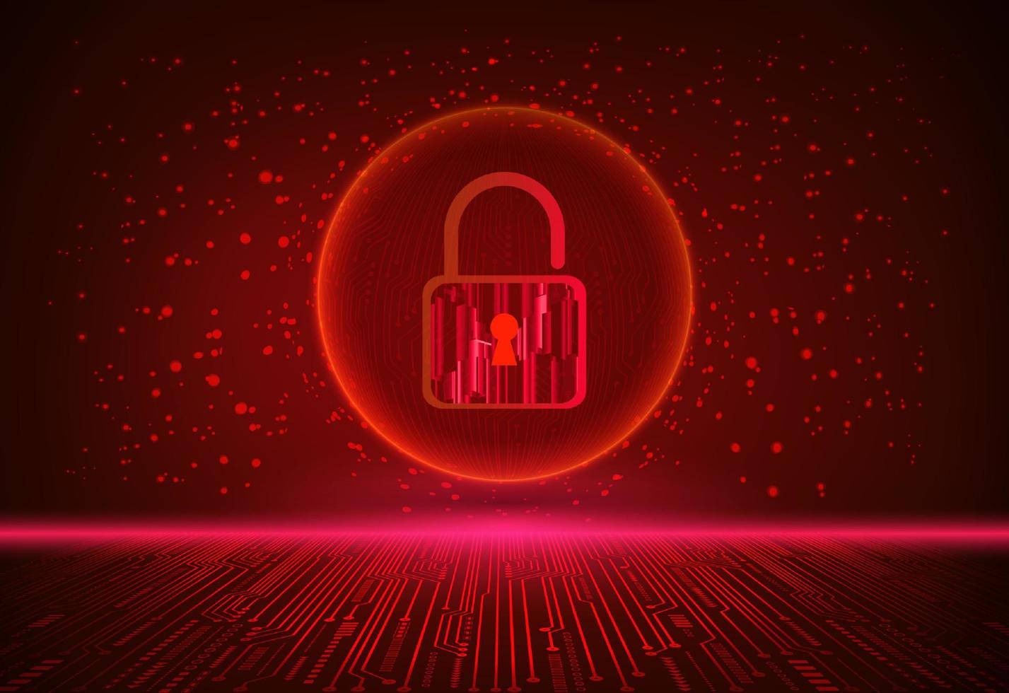 Modern Cybersecurity Technology Background with padlock vector