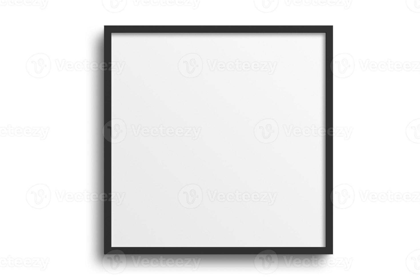 131 Black square picture frame mockup isolated on a transparent background photo