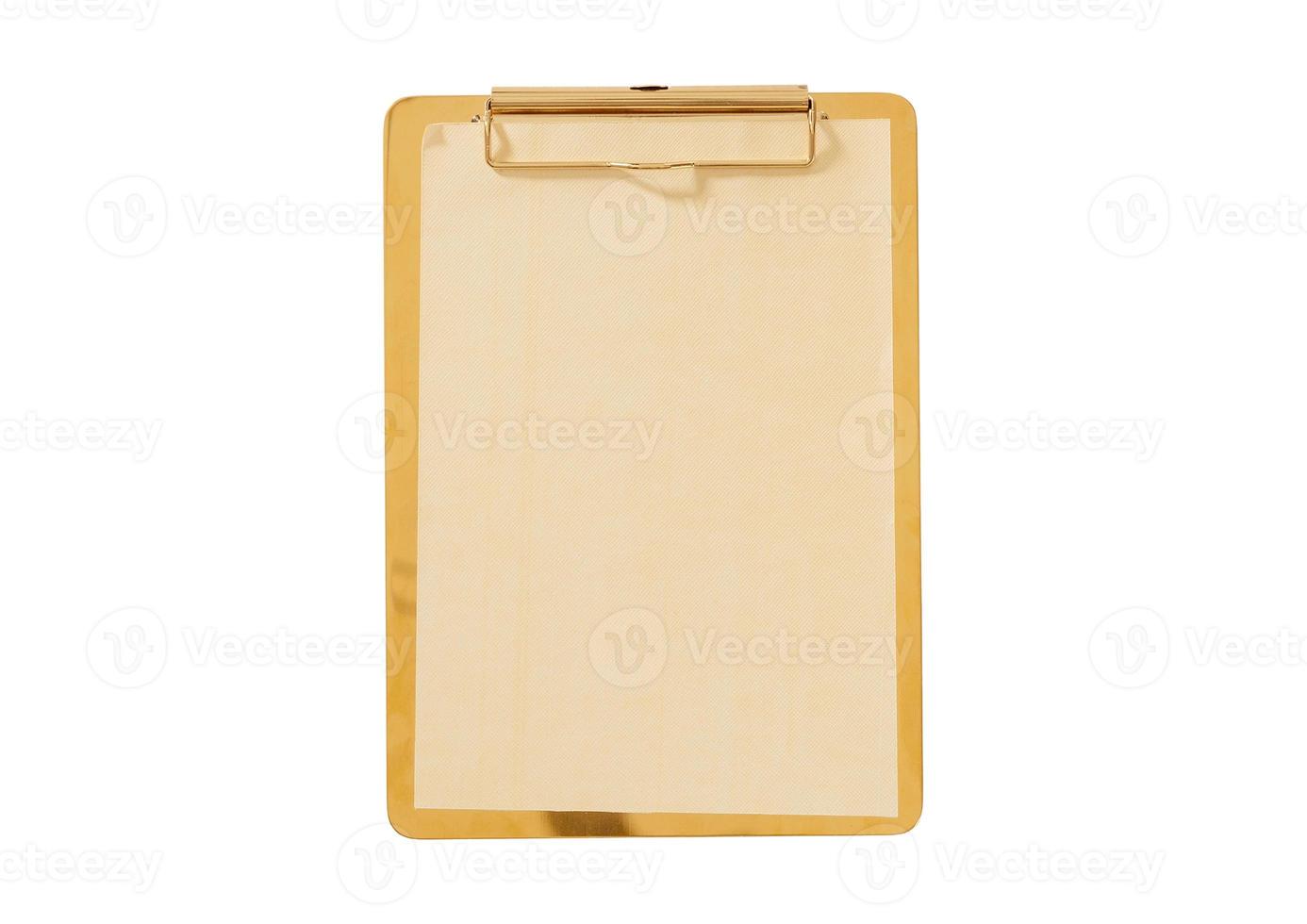 2731 Golden cilpboard isolated on a transparent background photo
