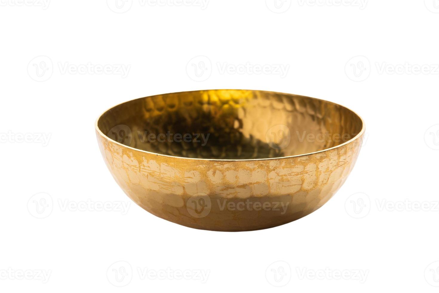 732 Gold bowl isolated on a transparent background photo