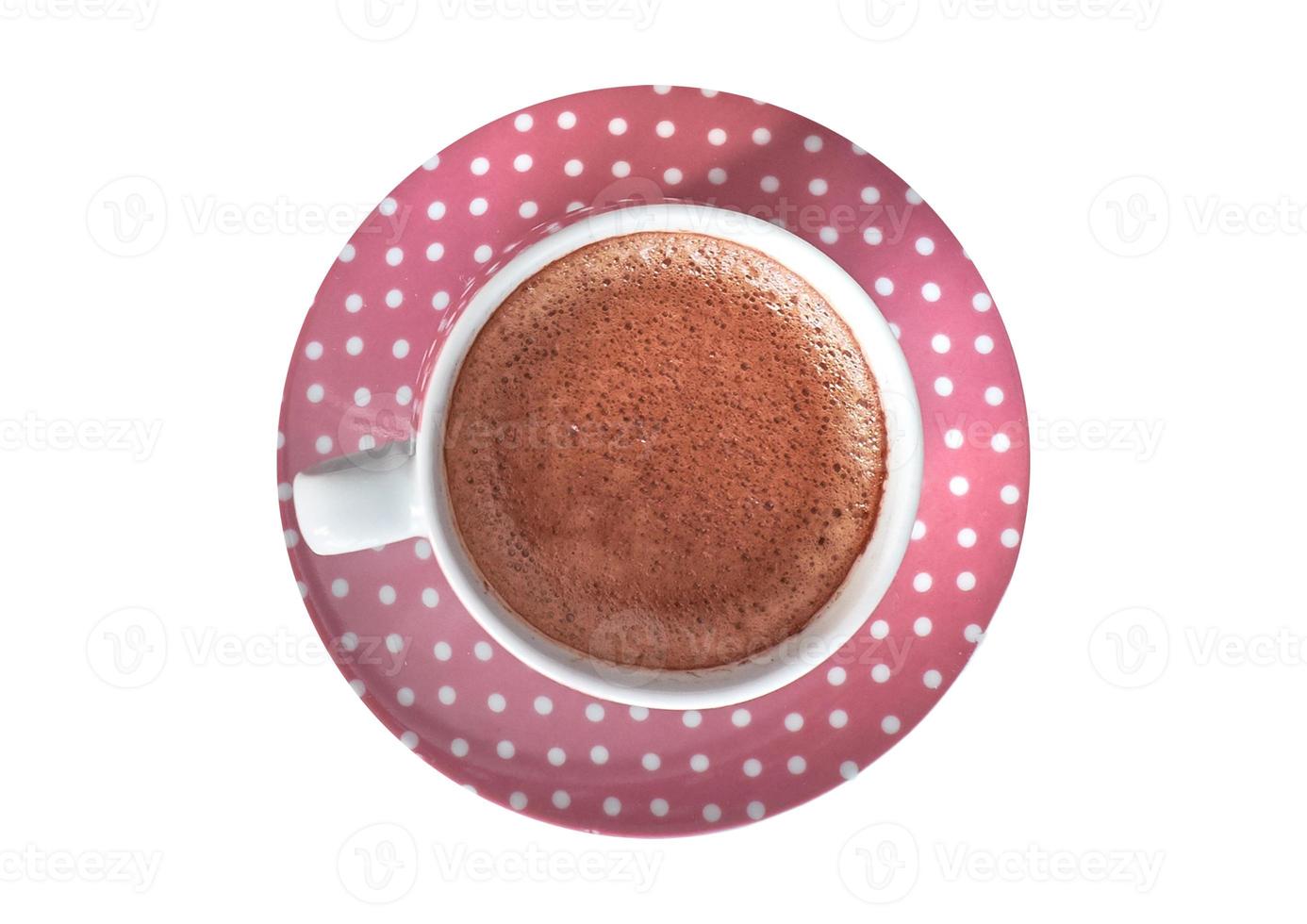 2098 Pink plate and cup with chocolate isolated on a transparent background photo