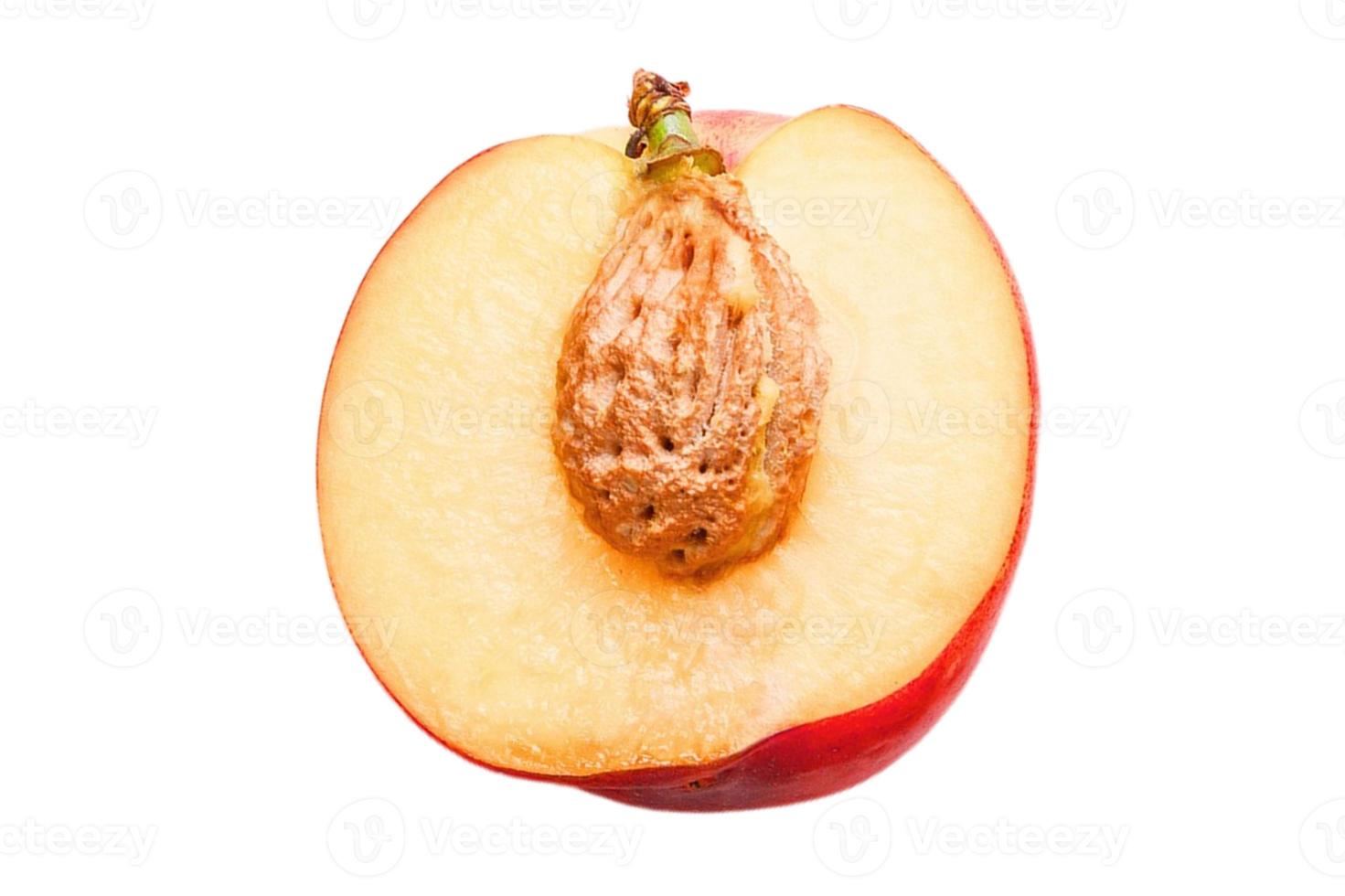 3604 Half peach fruit isolated on a transparent background photo