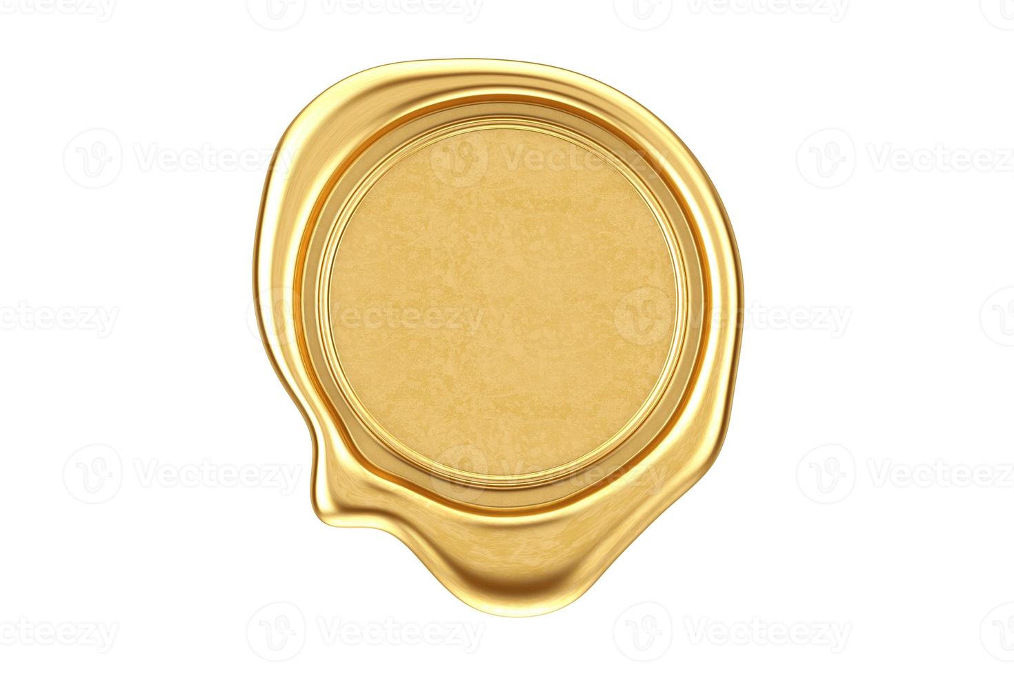 6741 Gold seal isolated on a transparent background photo