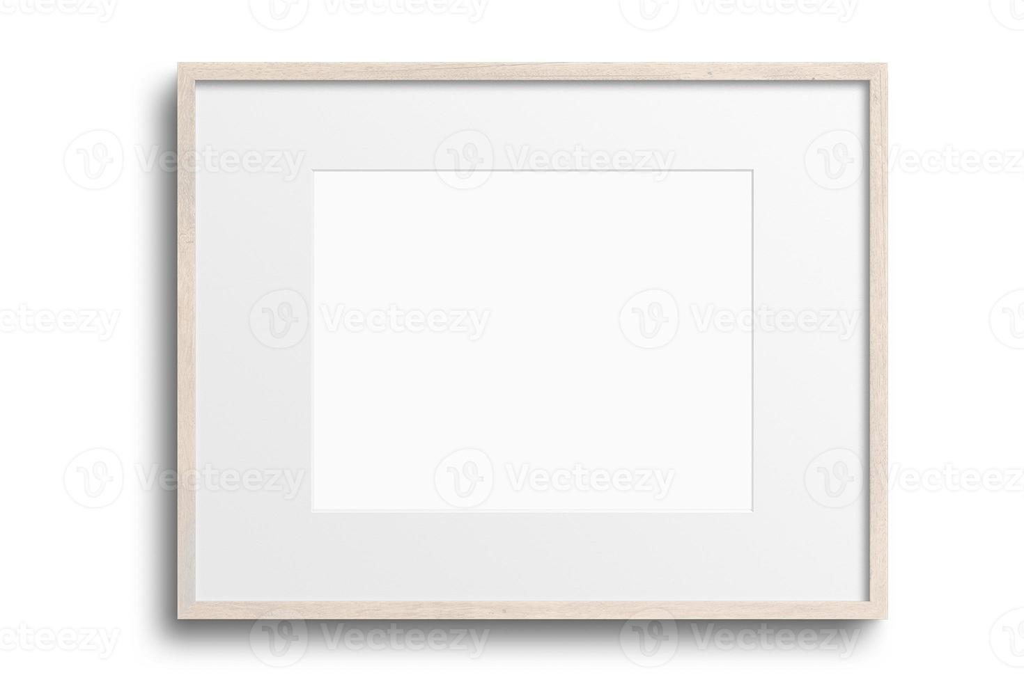 112 Beige lanscape picture frame mockup isolated on a transparent background photo