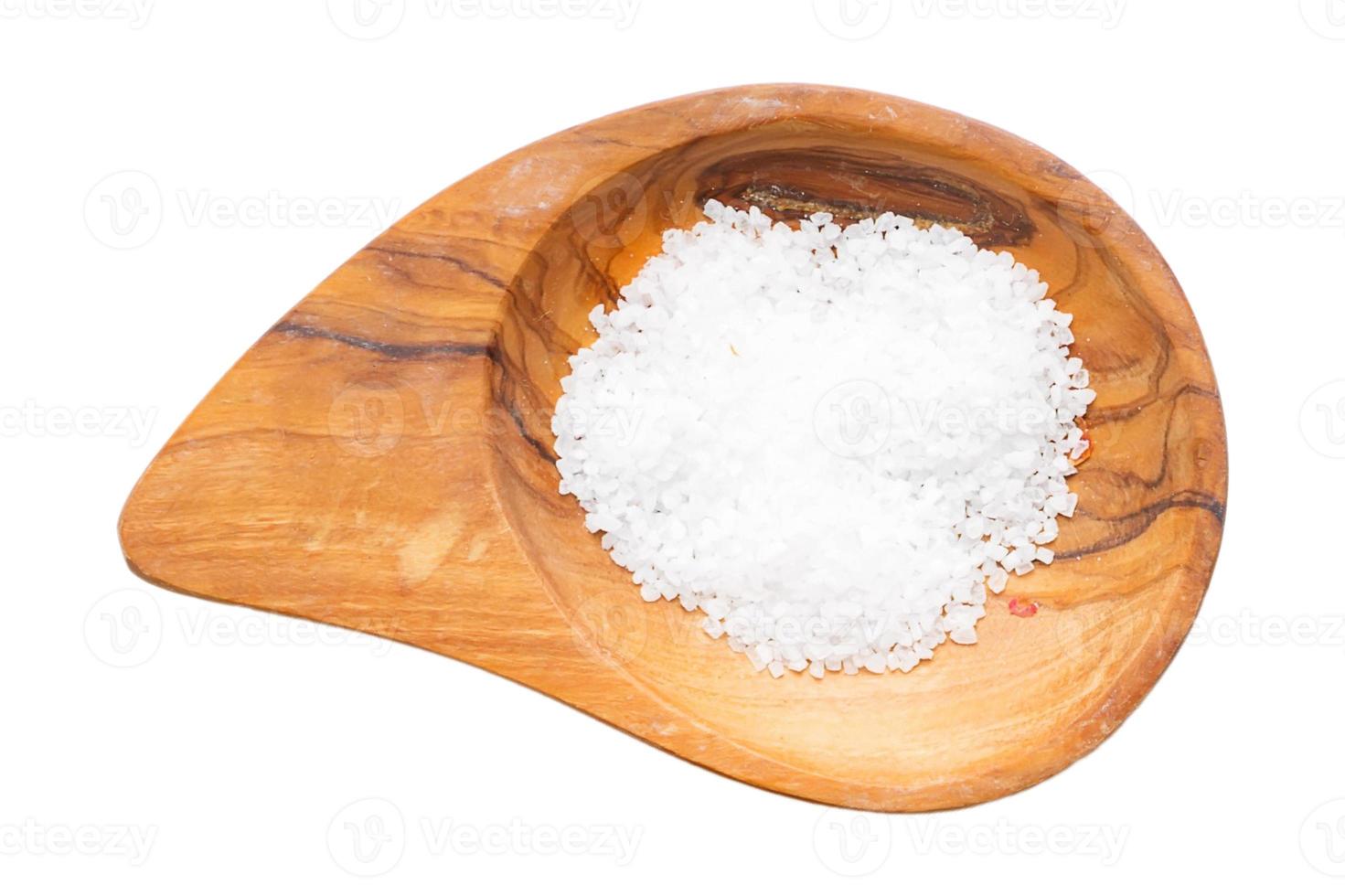 3522 Wooden spoon with salt isolated on a transparent background photo