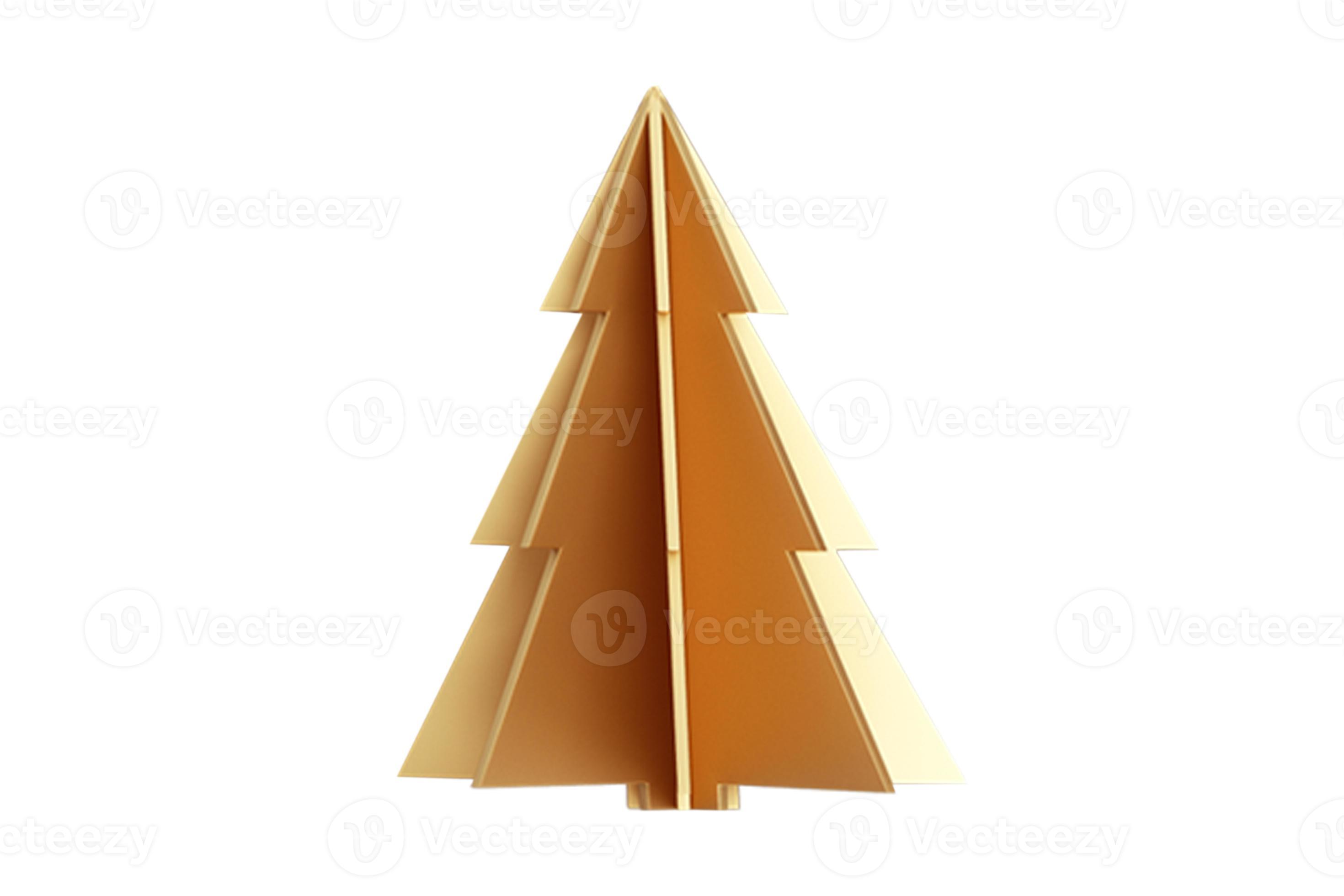1823 Yellow christmas tree isolated on a transparent background