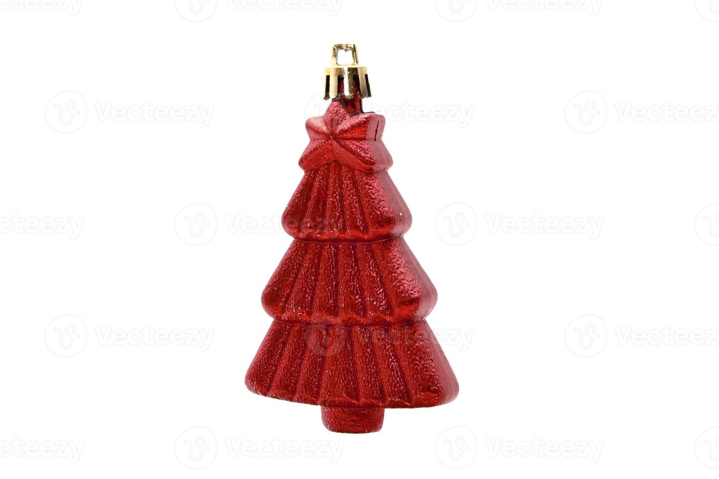 6565 Red christmas tree decor isolated on a transparent background photo
