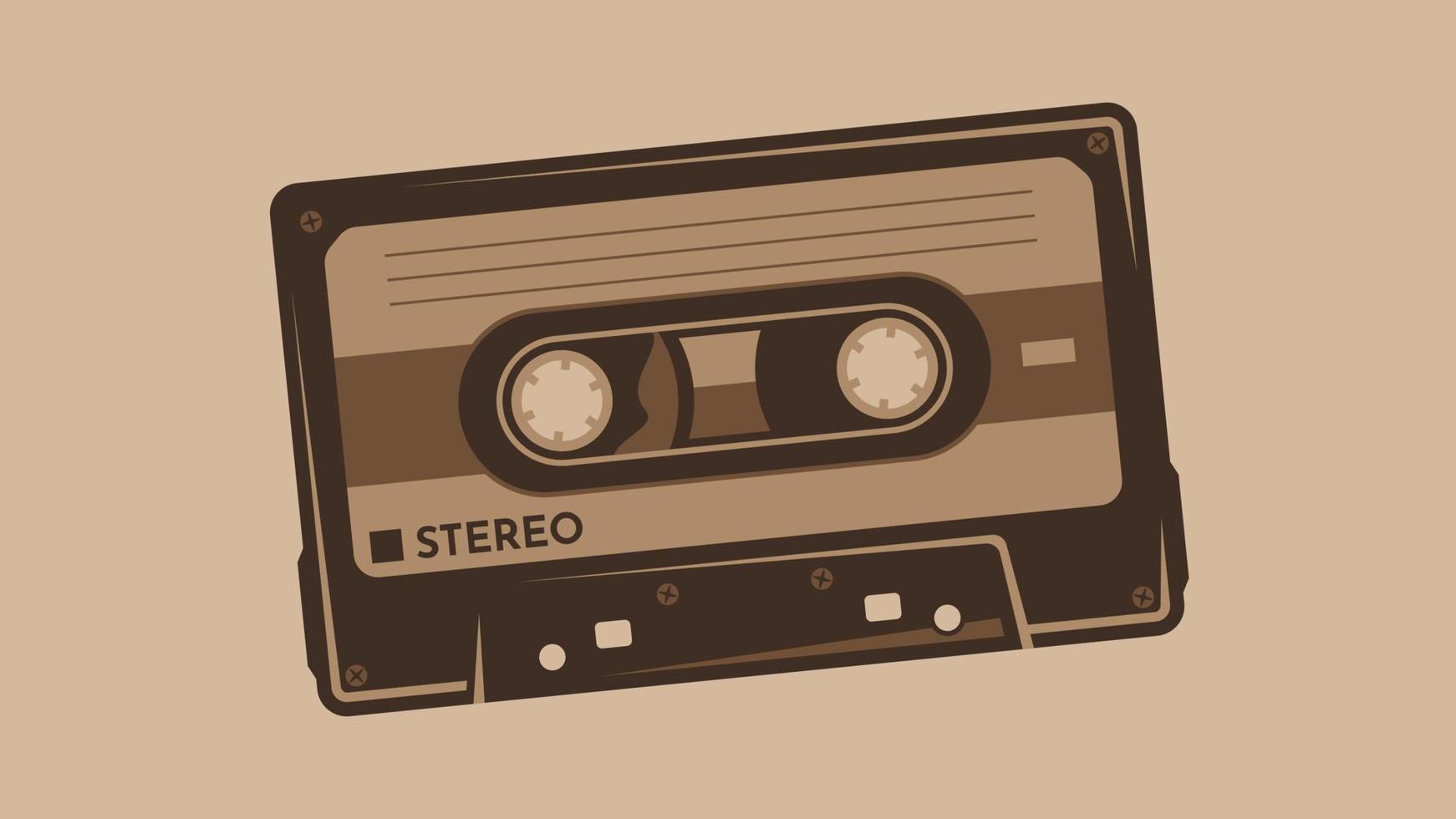 Retro Vintage Cassette Tape Vector Illustration