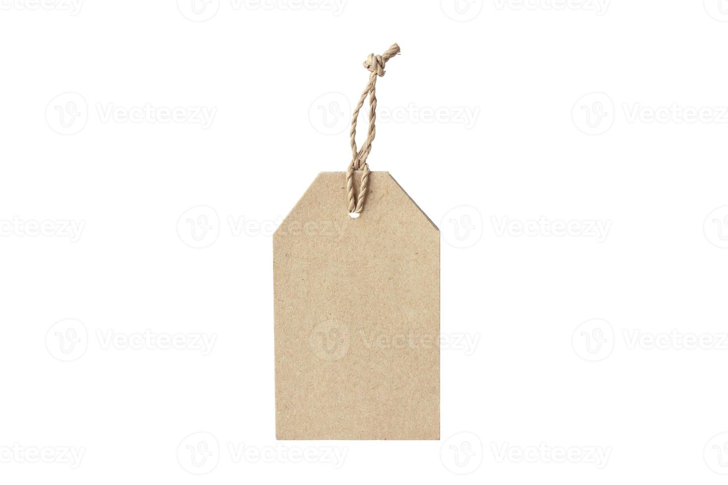 6664 Beige tag isolated on a transparent background photo